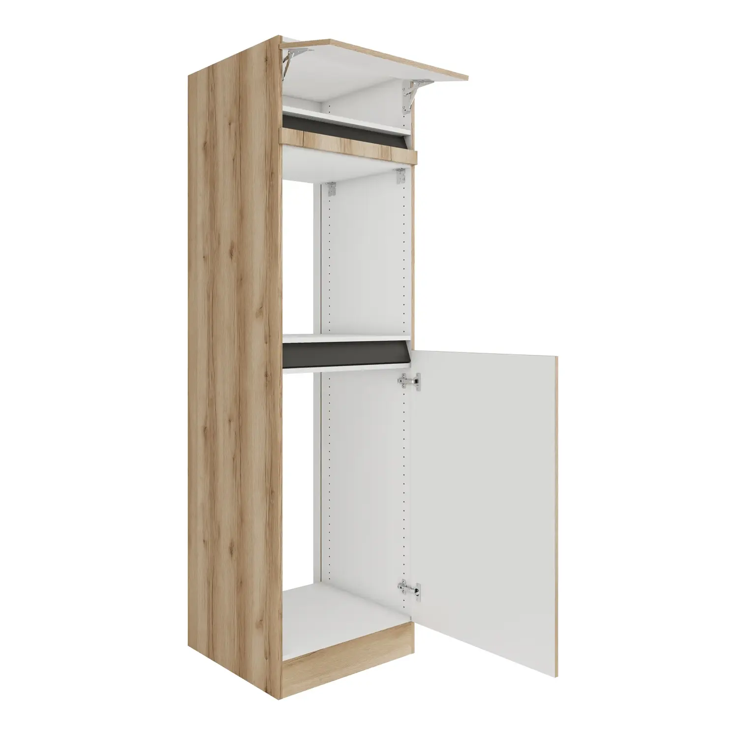 Umbauschrank für Backofen und Kühlschrank OPTIFIT Kaya 60 cm Wildeiche