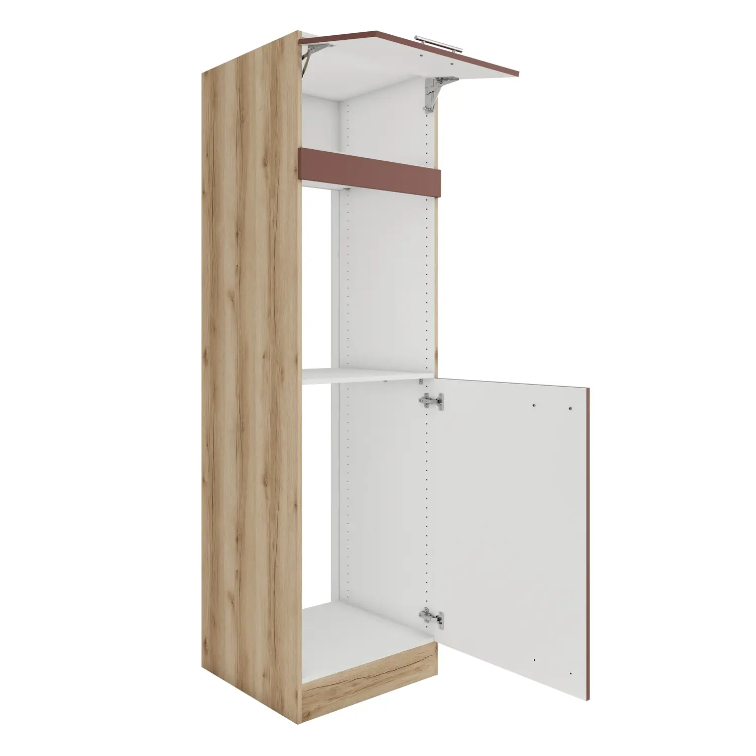 Umbauschrank für Backofen und Kühlschrank OPTIFIT Bari 60 cm Rostrot