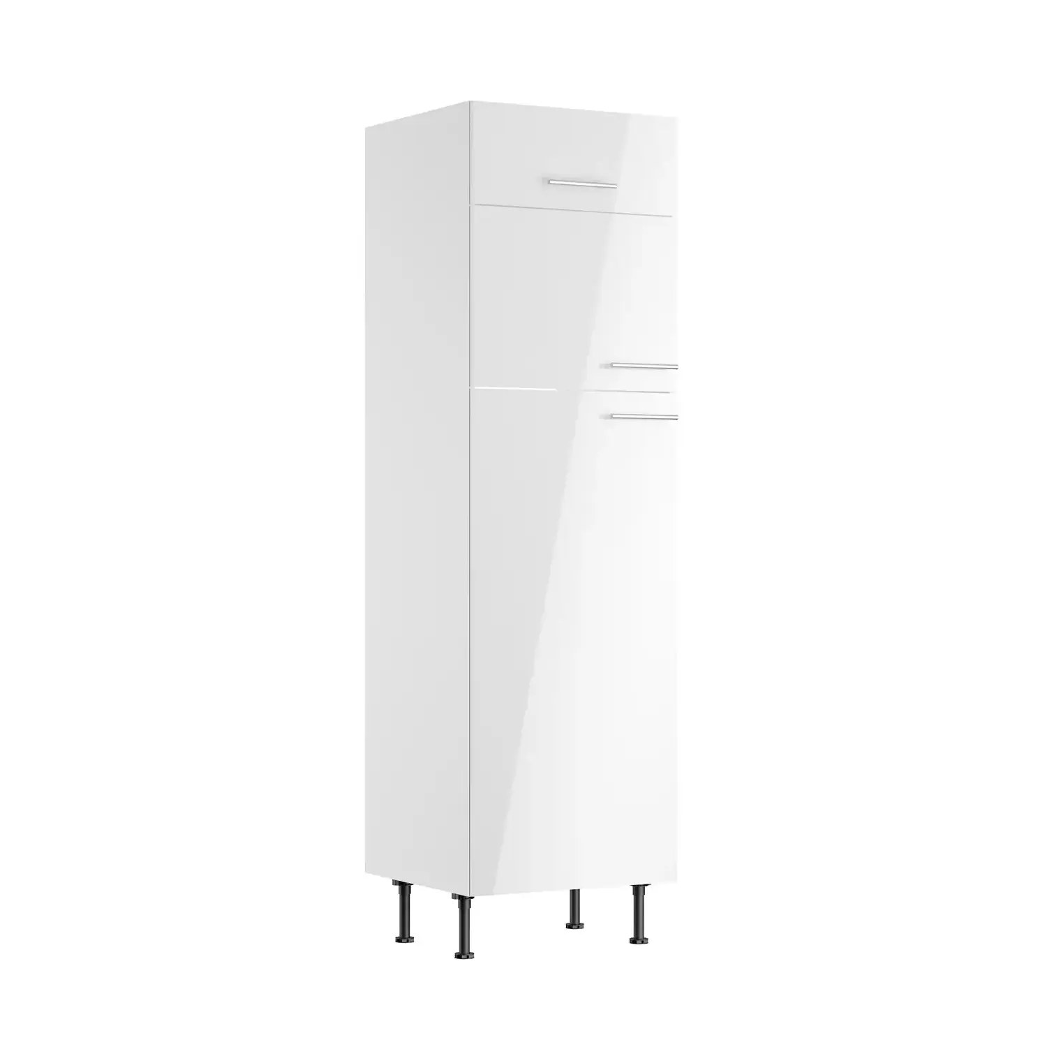 Umbauschrank für Kühl-Gefrier-Kombination OPTIFIT Rurik 60 cm Weiß Glanz