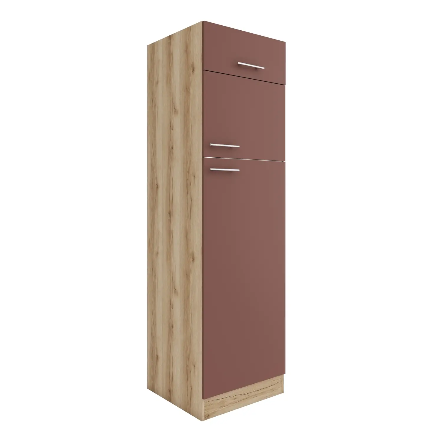 Umbauschrank für Kühl-Gefrier-Kombination OPTIFIT Bari 60 cm Rostrot