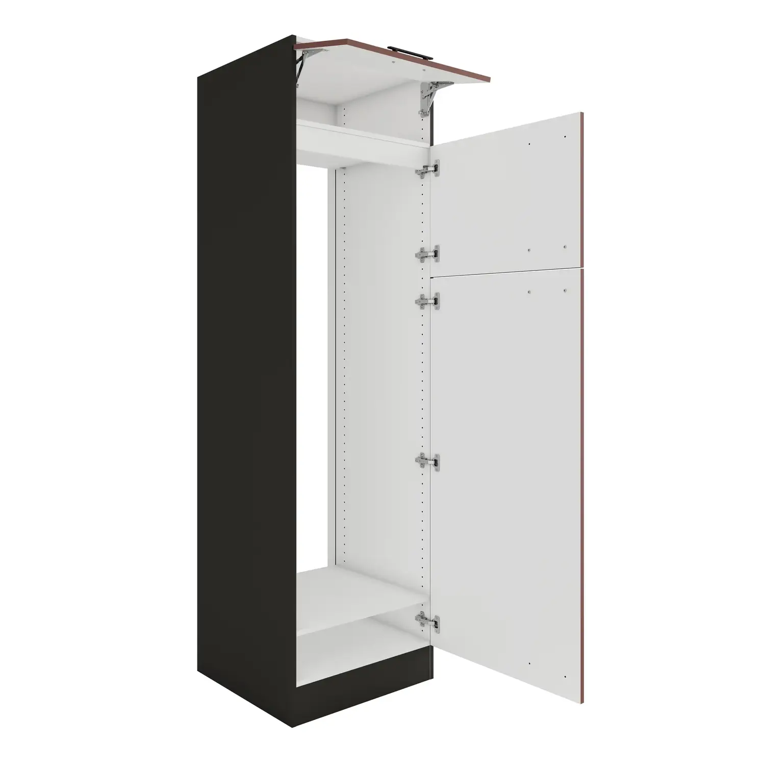 Umbauschrank für Kühl-Gefrier-Kombination OPTIFIT Nizza 60 cm Rostrot