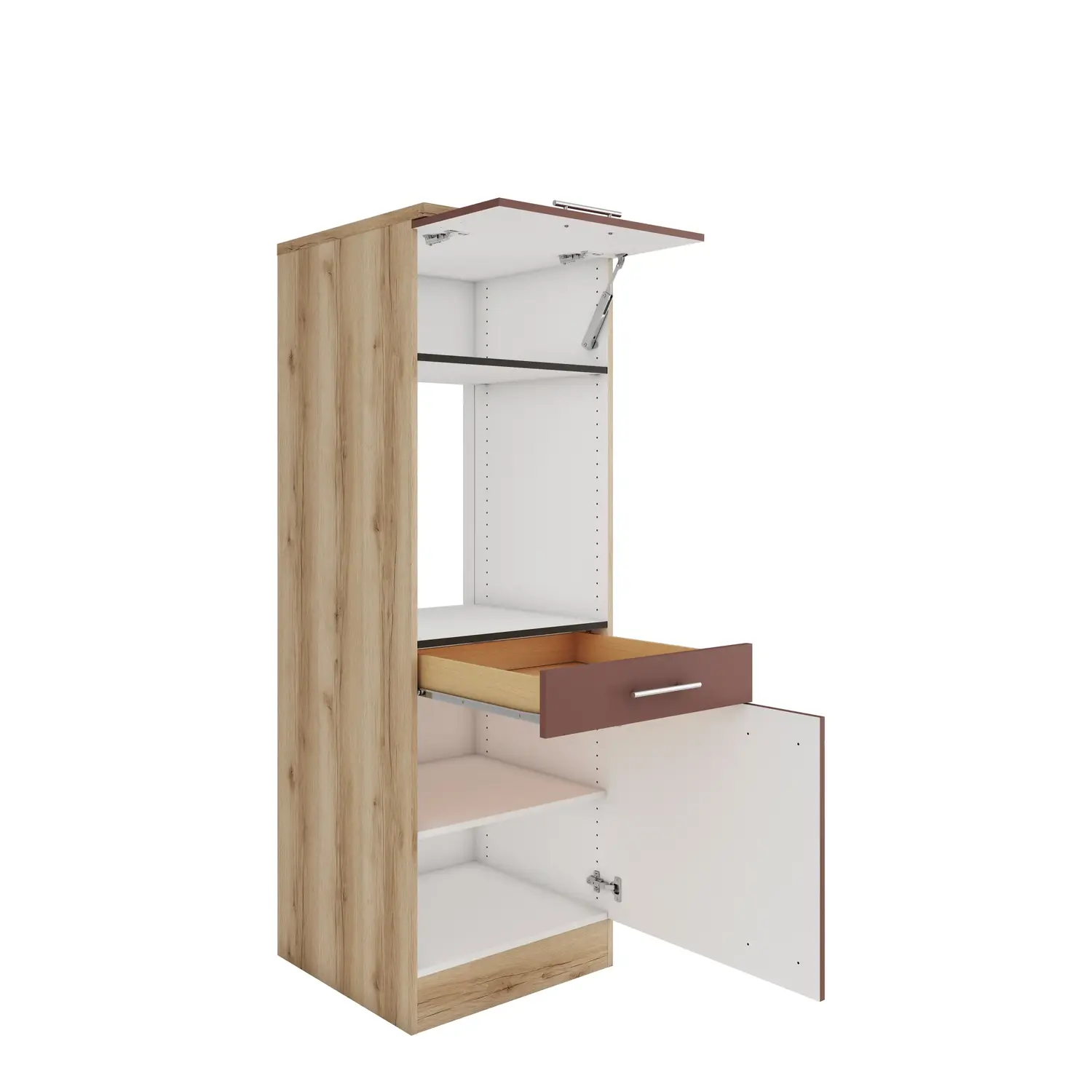 Umbauschrank für Backofen OPTIFIT Bari 60 cm Rostrot