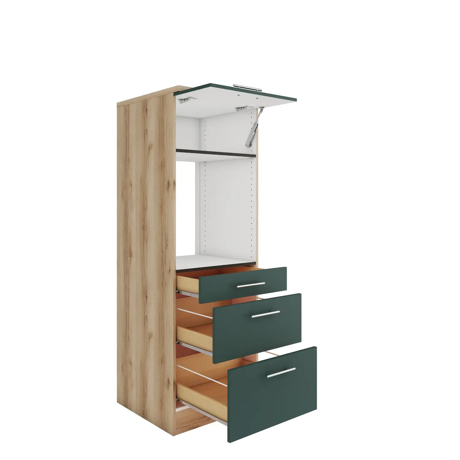 Umbauschrank für Backofen OPTIFIT Savona 60 cm Steingrün
