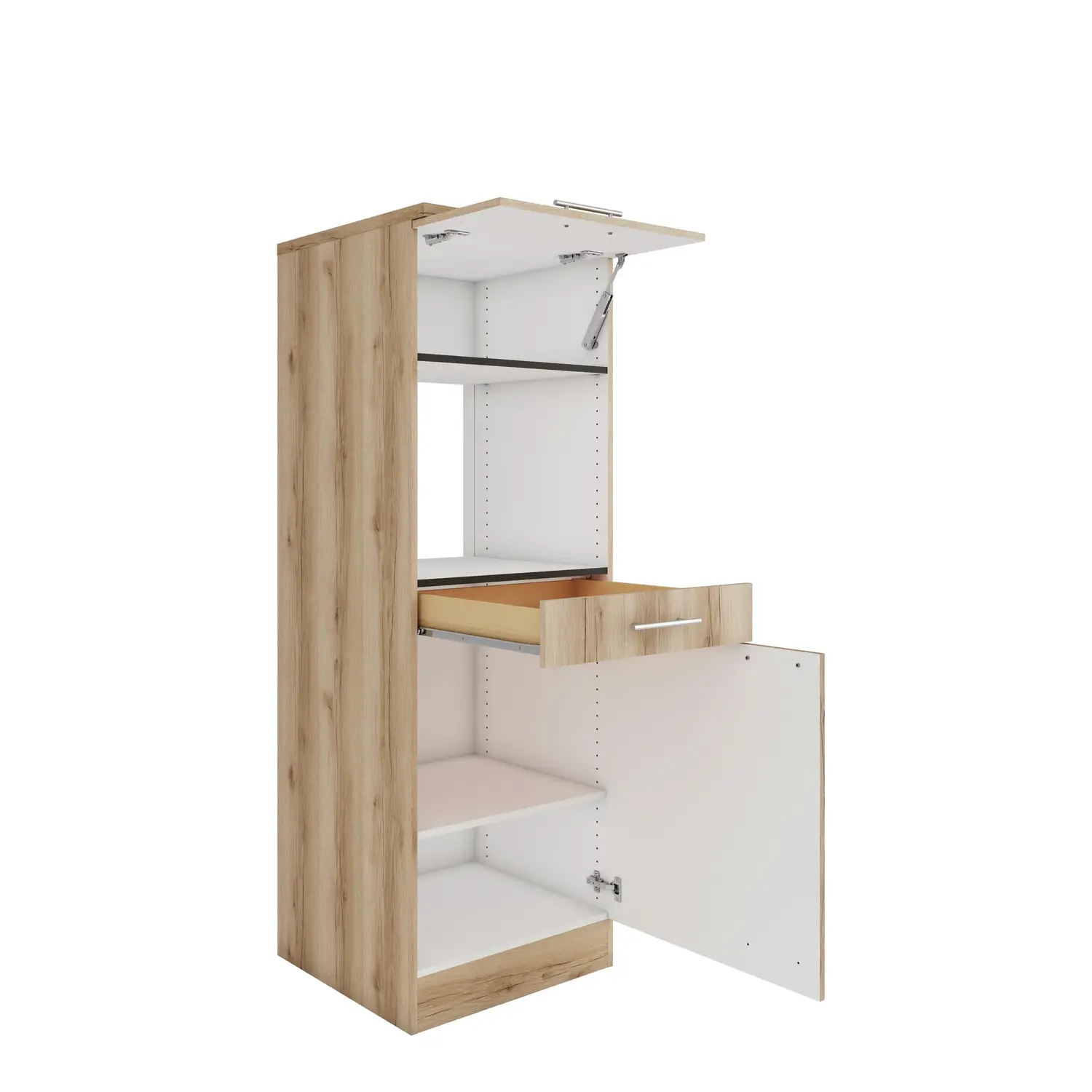 Umbauschrank für Mikrowelle OPTIFIT Livorno 60 cm Wildeiche