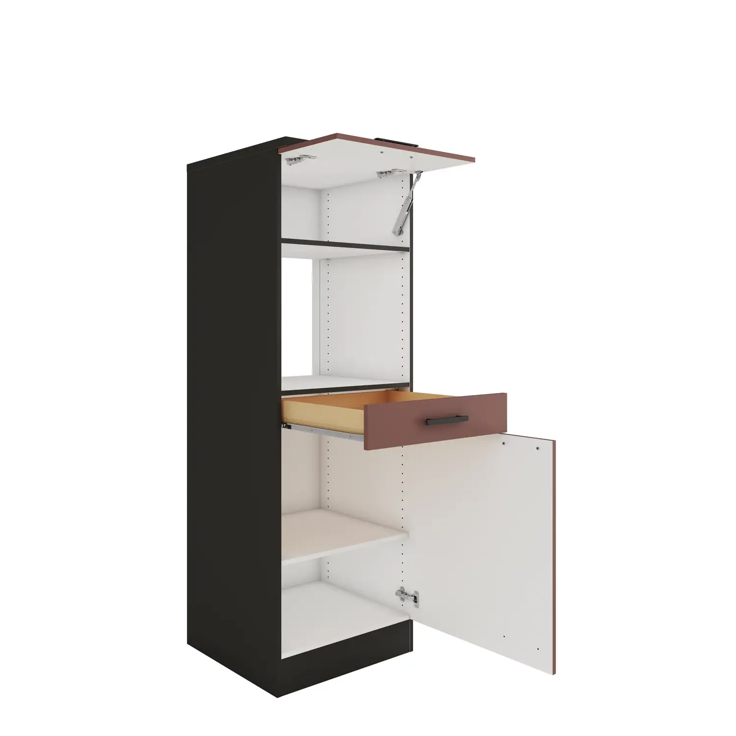 Umbauschrank für Mikrowelle OPTIFIT Nizza 60 cm Rostrot