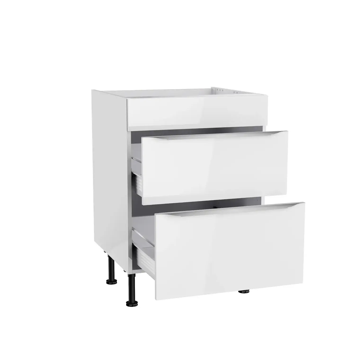 Unterschrank für Kochfeld OPTIFIT Arvid 60 cm Weiß Glanz