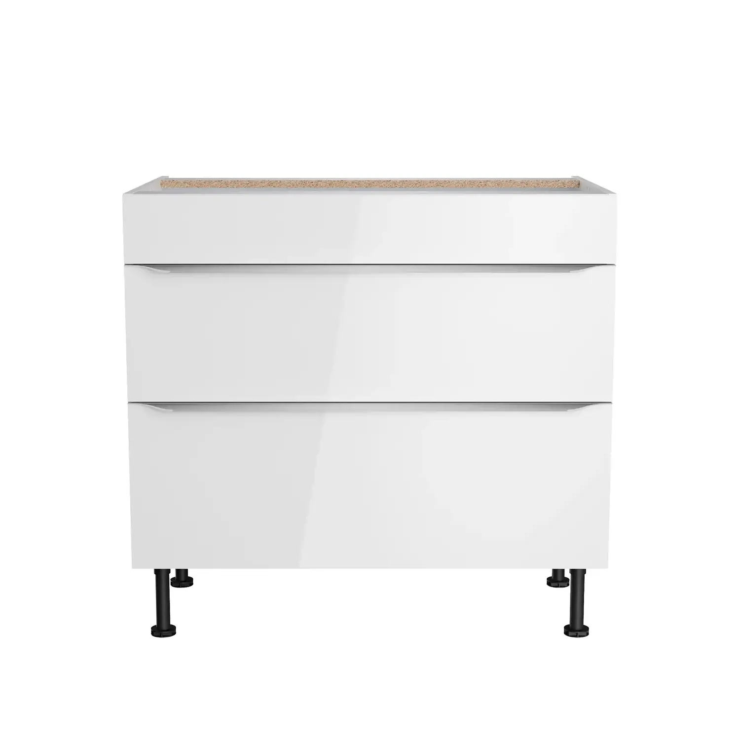 Unterschrank für Kochfeld OPTIFIT Arvid 90 cm Weiß Glanz