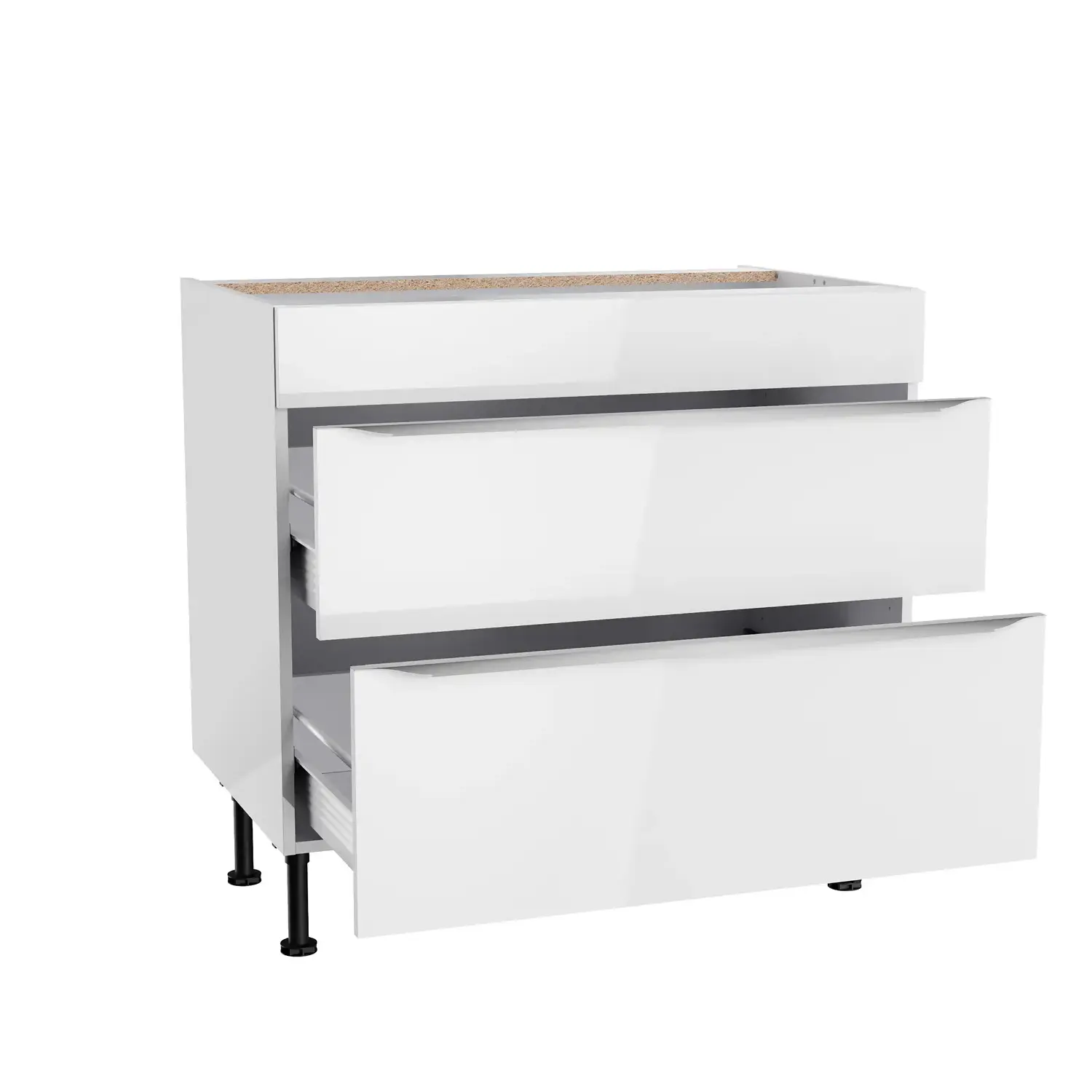 Unterschrank für Kochfeld OPTIFIT Arvid 90 cm Weiß Glanz