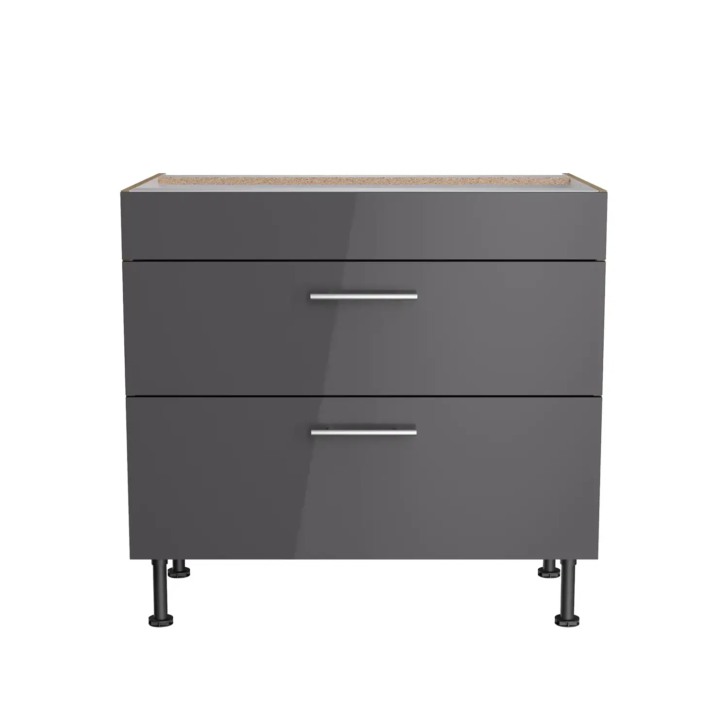 Unterschrank für Kochfeld OPTIFIT Jonte 90 cm Anthrazit Glanz