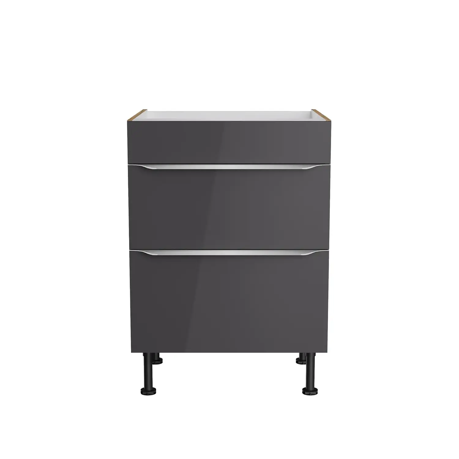 Unterschrank für Kochfeld OPTIFIT Linus 60 cm Anthrazit Glanz