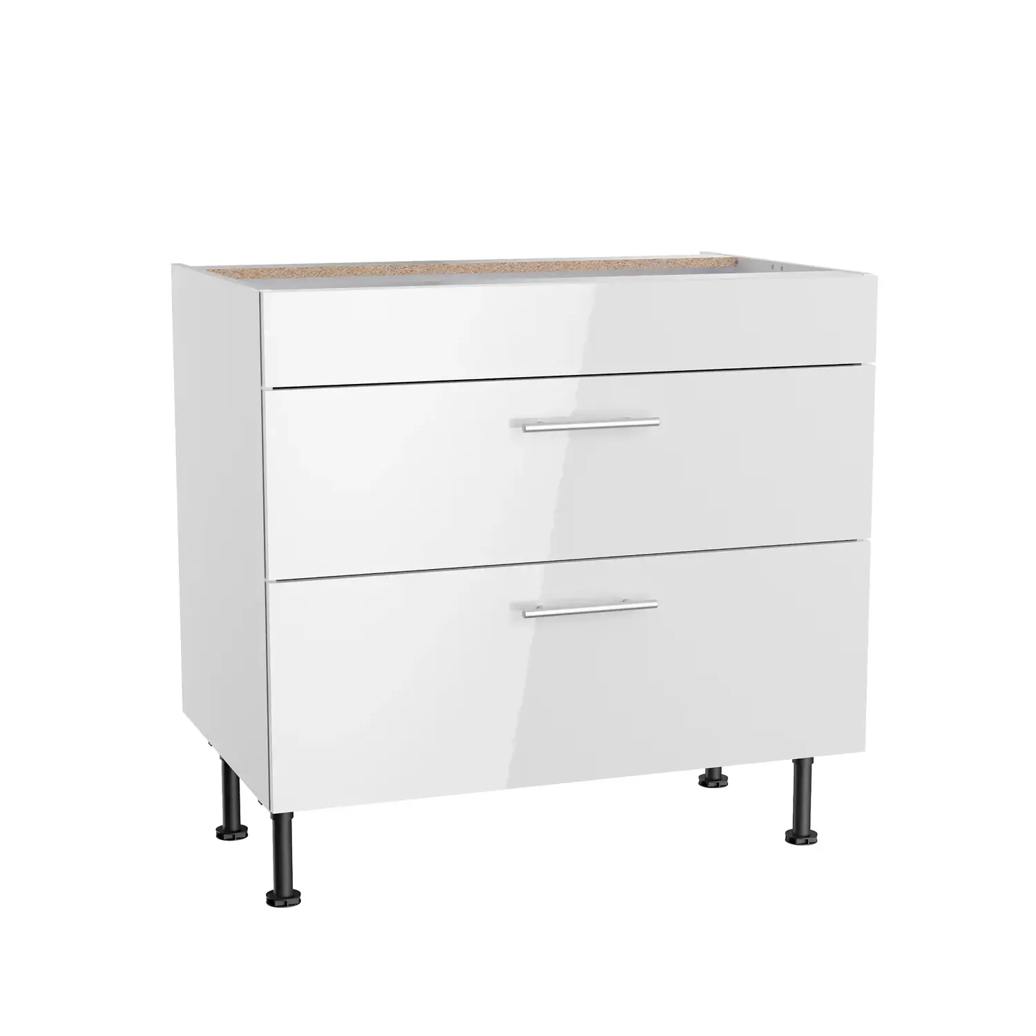 Unterschrank für Kochfeld OPTIFIT Rurik 90 cm Weiß Glanz