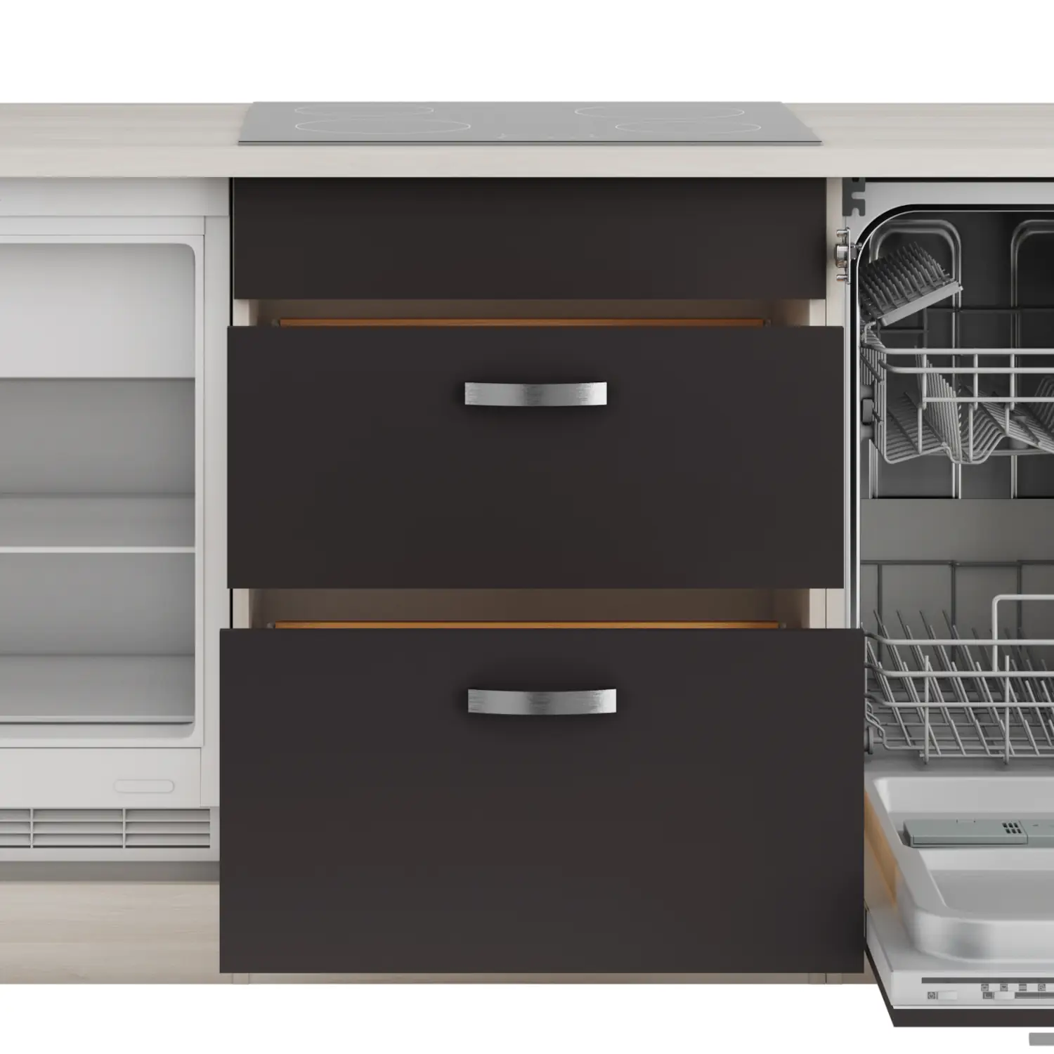 Unterschrank für Kochfeld OPTIFIT Faro 60 cm Anthrazit