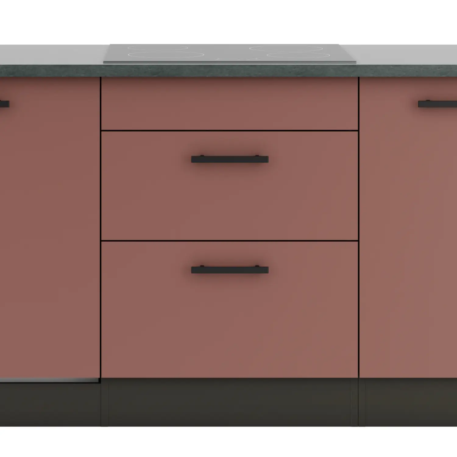 Unterschrank für Kochfeld OPTIFIT Nizza 60 cm Rostrot