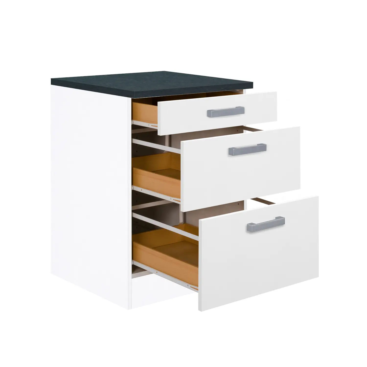 Unterschrank mit Auszügen OPTIFIT Salo 60 cm Weiß