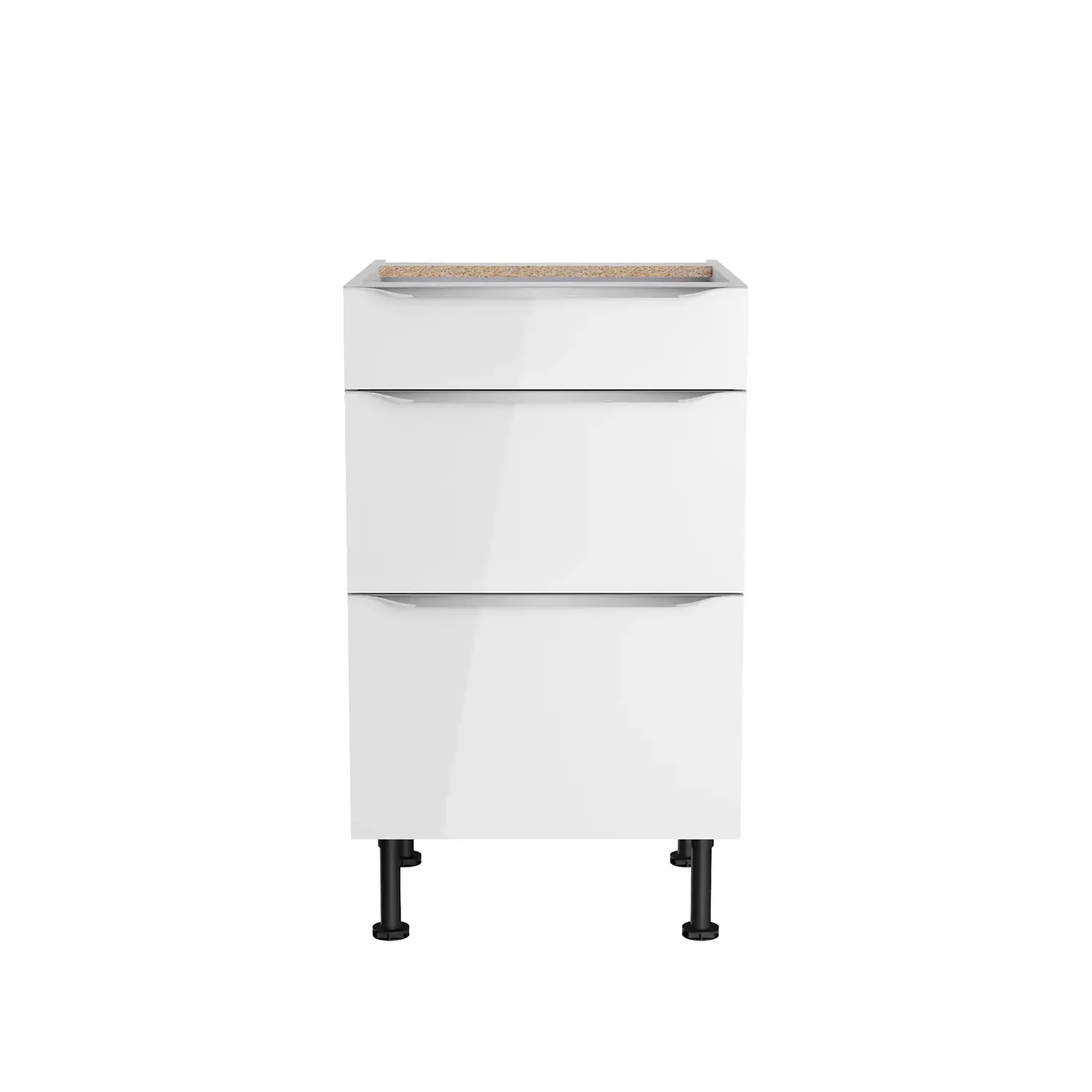 Unterschrank mit Auszügen OPTIFIT Arvid 50 cm Weiß Glanz