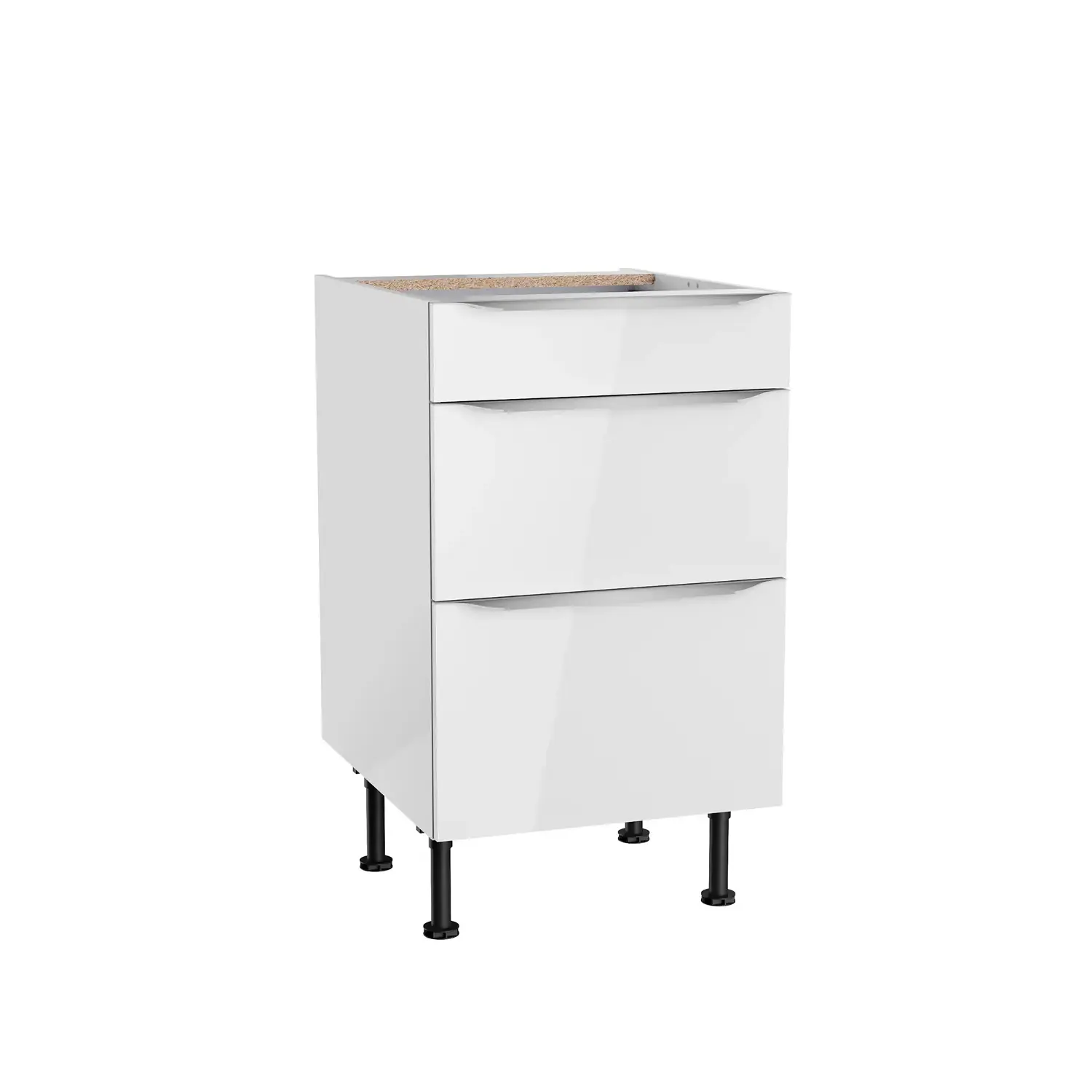 Unterschrank mit Auszügen OPTIFIT Arvid 50 cm Weiß Glanz