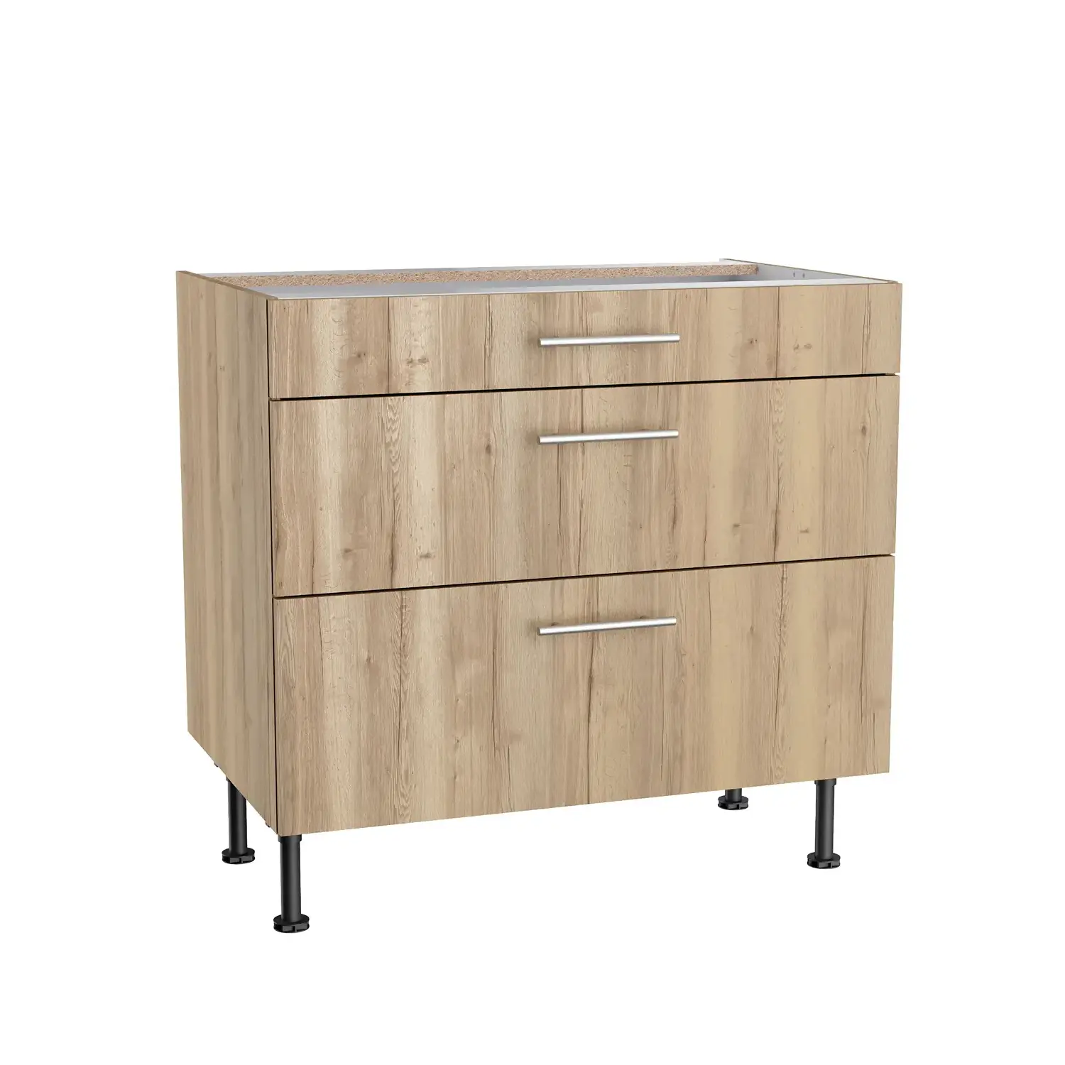 Unterschrank mit Auszügen OPTIFIT Erik 90 cm Wildeiche