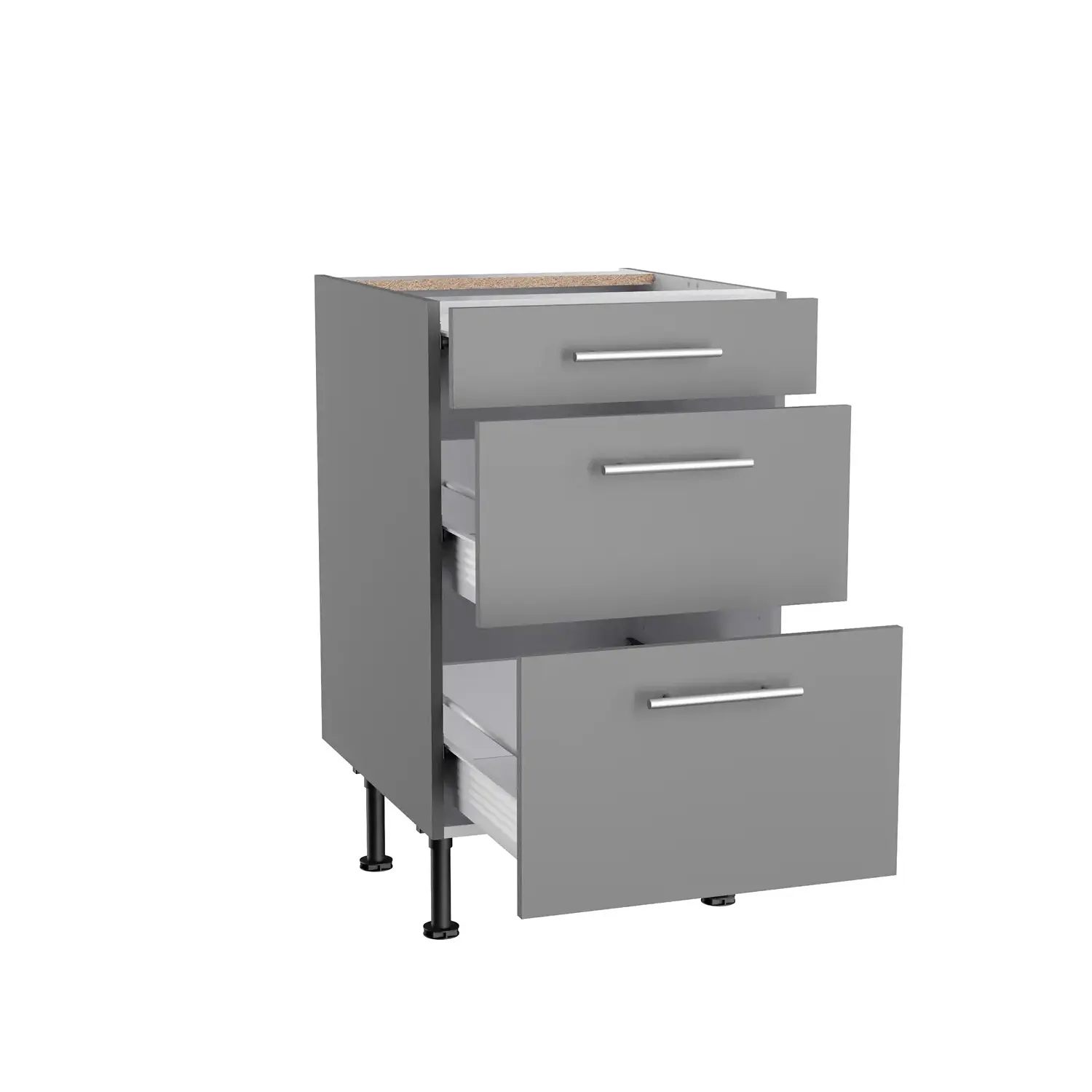 Unterschrank mit Auszügen OPTIFIT Mats 50 cm Basaltgrau