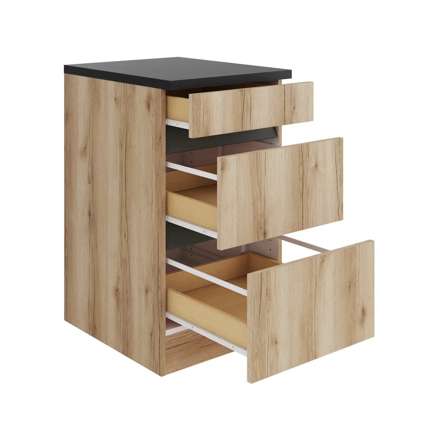 Unterschrank mit Auszügen OPTIFIT Kaya 50 cm Wildeiche