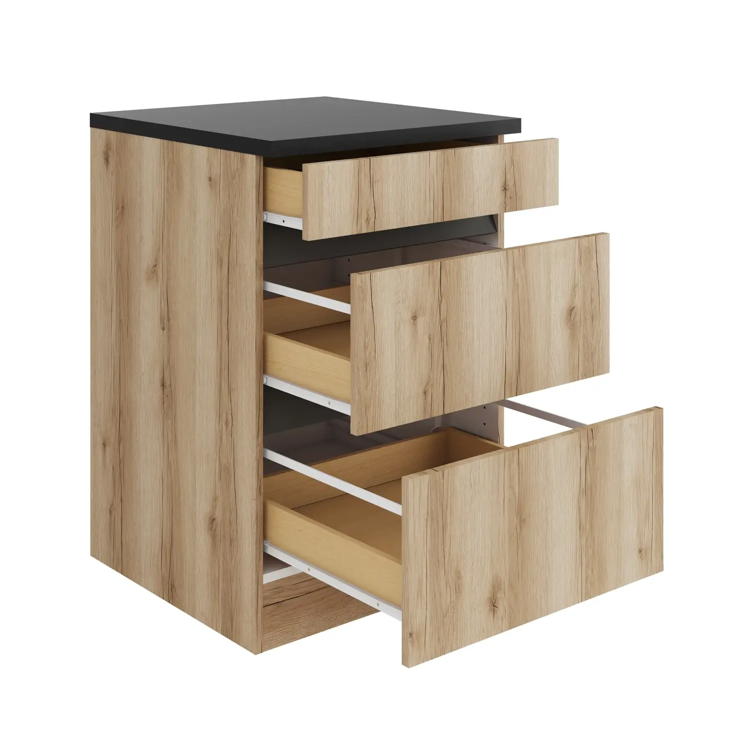 Unterschrank mit Auszügen OPTIFIT Kaya 60 cm Wildeiche