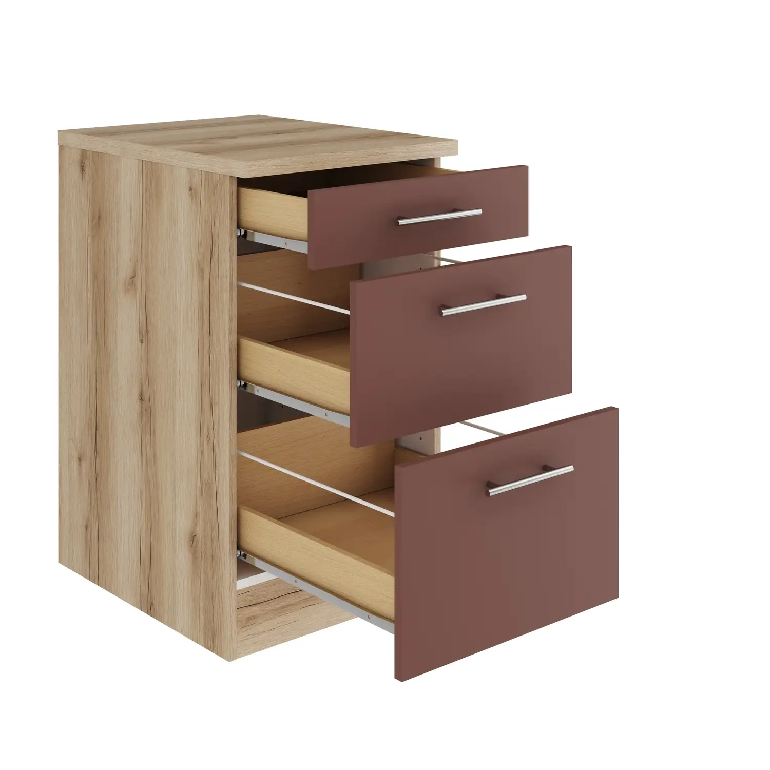 Unterschrank mit Auszügen OPTIFIT Bari 50 cm Rostrot