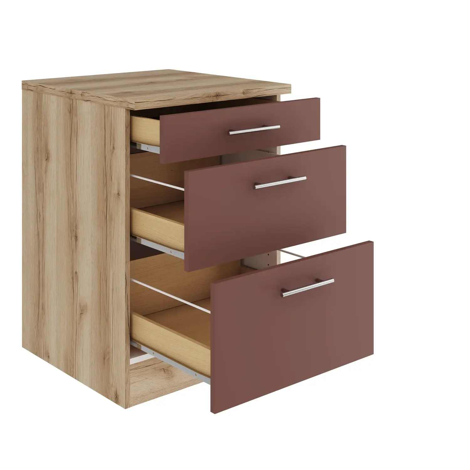 Unterschrank mit Auszügen OPTIFIT Bari 60 cm Rostrot