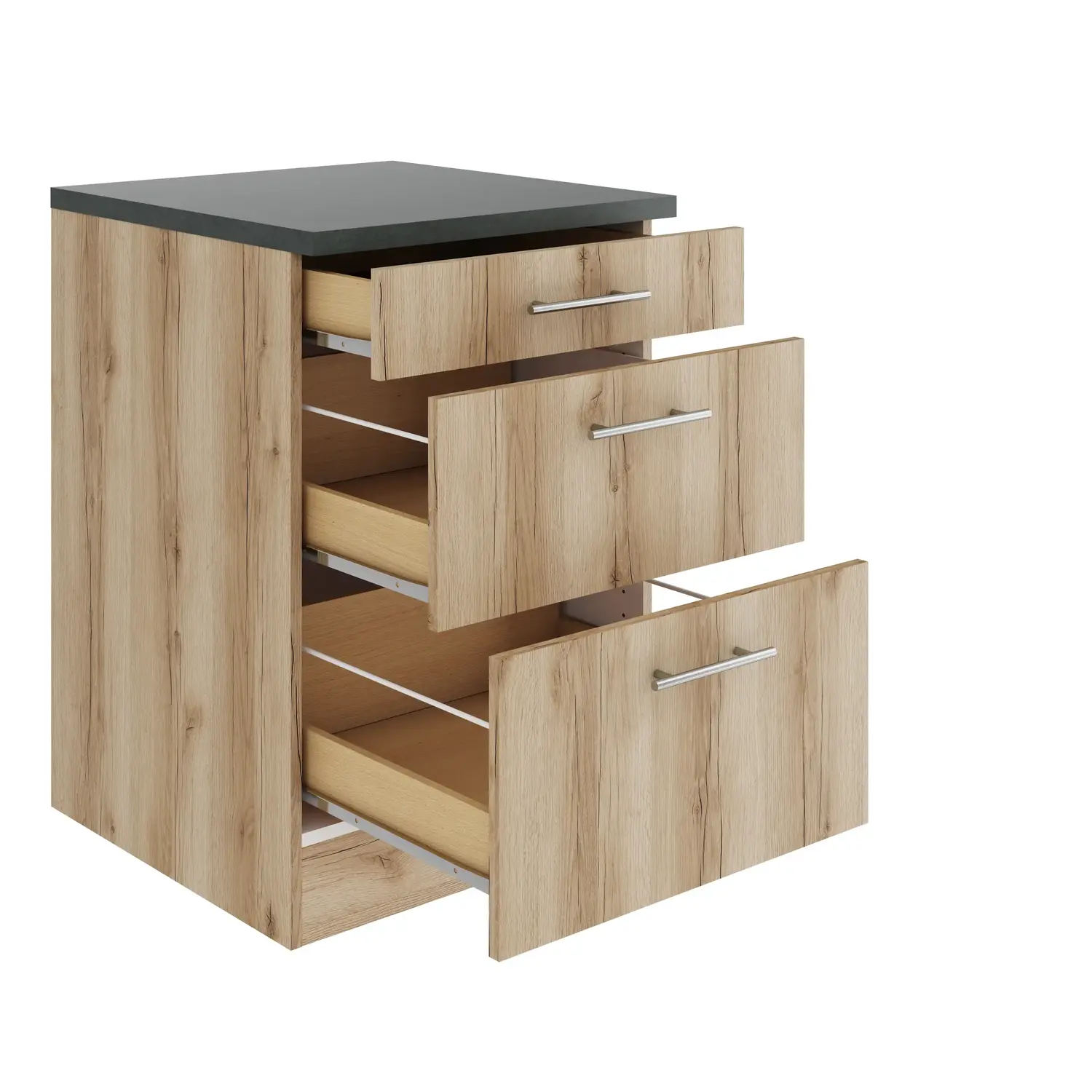 Unterschrank mit Auszügen OPTIFIT Livorno 60 cm Wildeiche