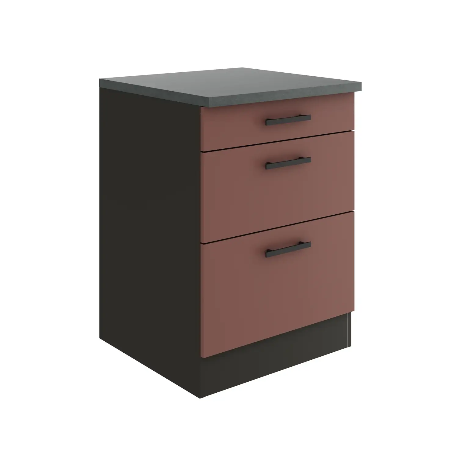 Unterschrank mit Auszügen OPTIFIT Nizza 60 cm Rostrot