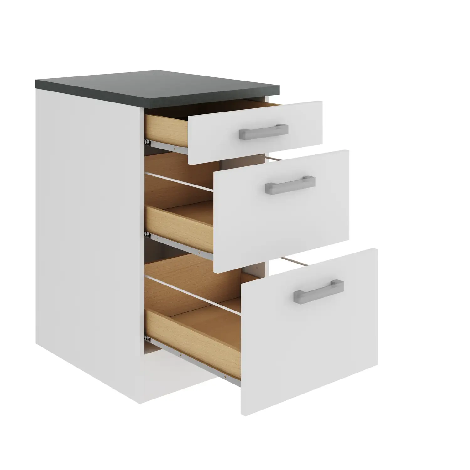 Unterschrank mit Auszügen OPTIFIT Oslo 50 cm Weiß