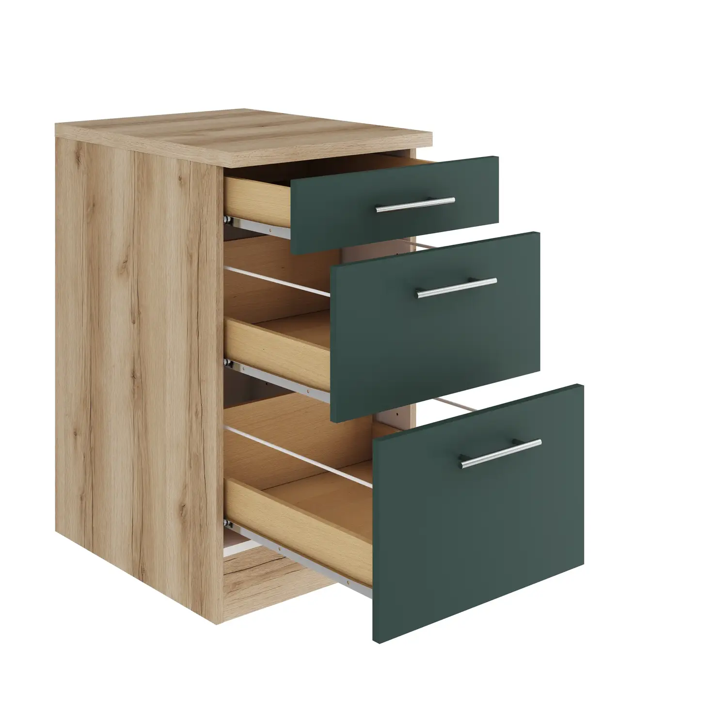 Unterschrank mit Auszügen OPTIFIT Savona 50 cm Steingrün