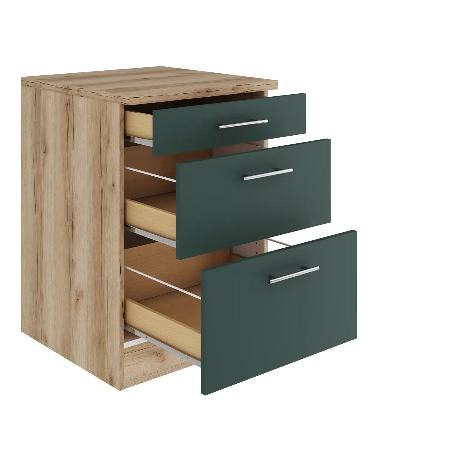 Unterschrank mit Auszügen OPTIFIT Savona 60 cm Steingrün