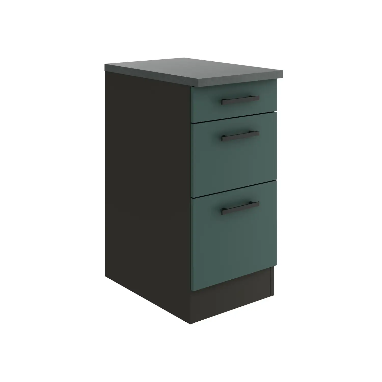 Unterschrank mit Auszügen OPTIFIT Verona 40 cm Steingrün