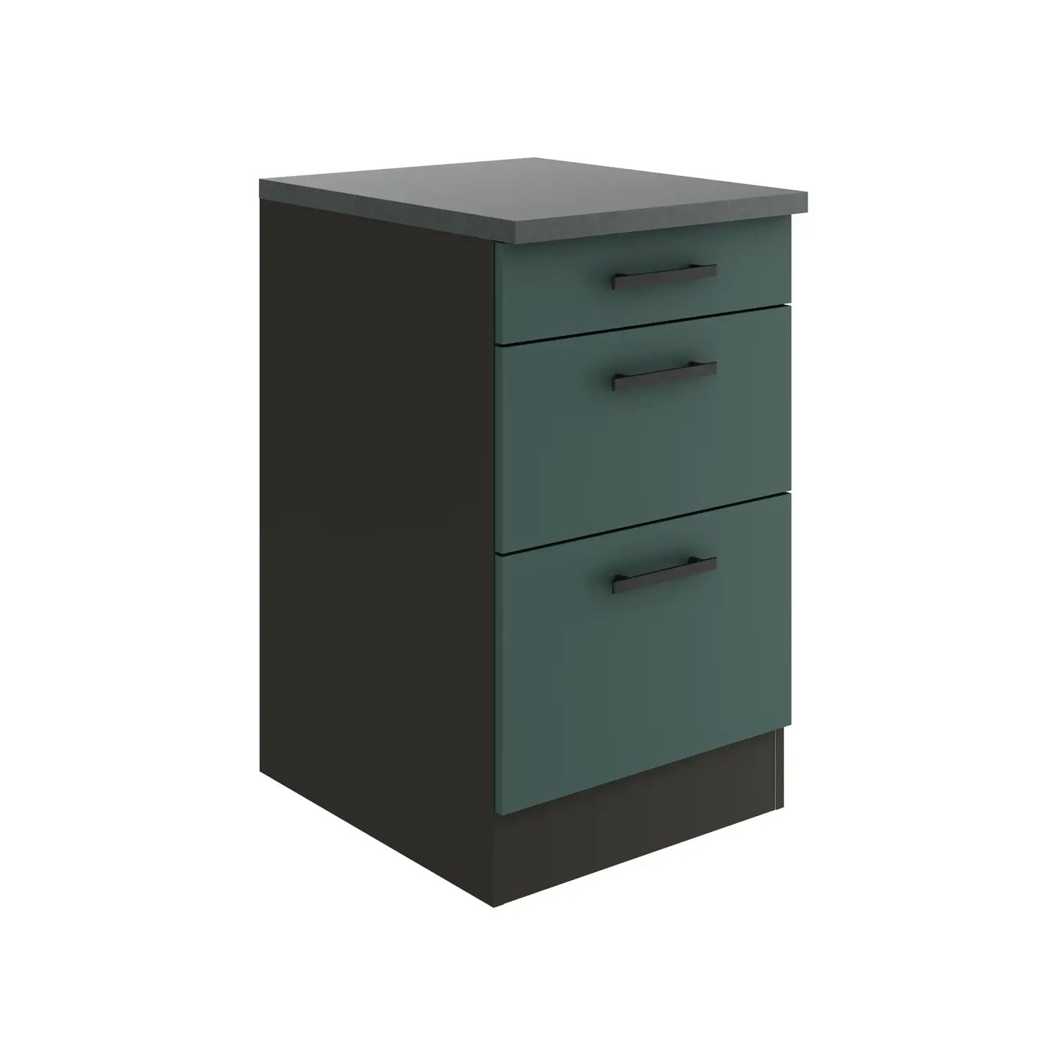 Unterschrank mit Auszügen OPTIFIT Verona 50 cm Steingrün