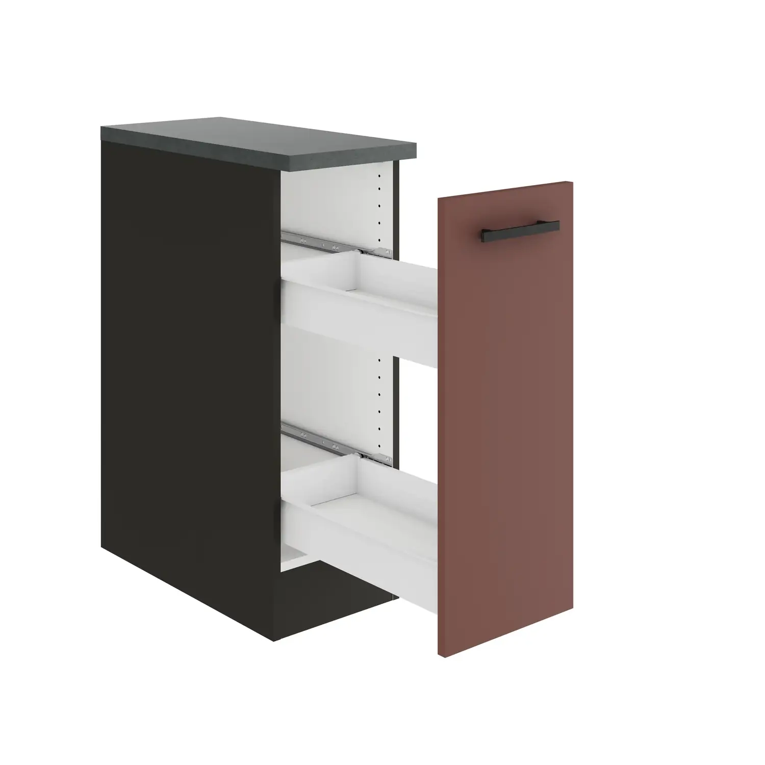 Unterschrank mit Auszug OPTIFIT Nizza 30 cm Rostrot