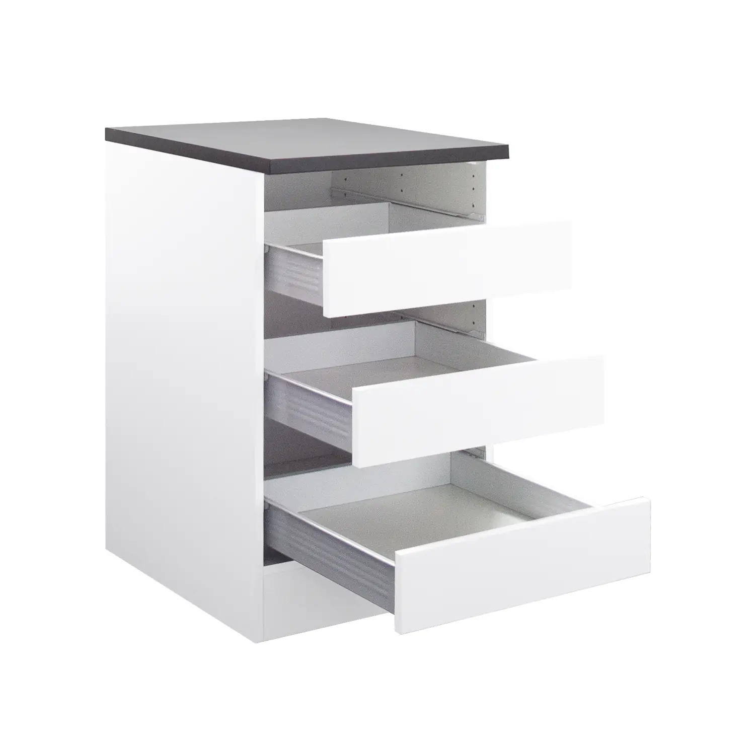 Unterschrank mit offenen Schubkästen OPTIFIT Salo 50 cm Weiß