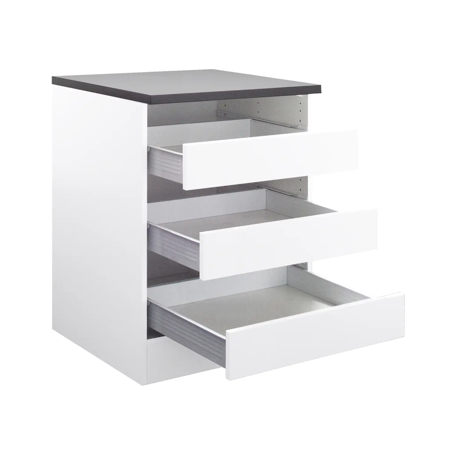 Unterschrank mit offenen Schubkästen OPTIFIT Salo 60 cm Weiß