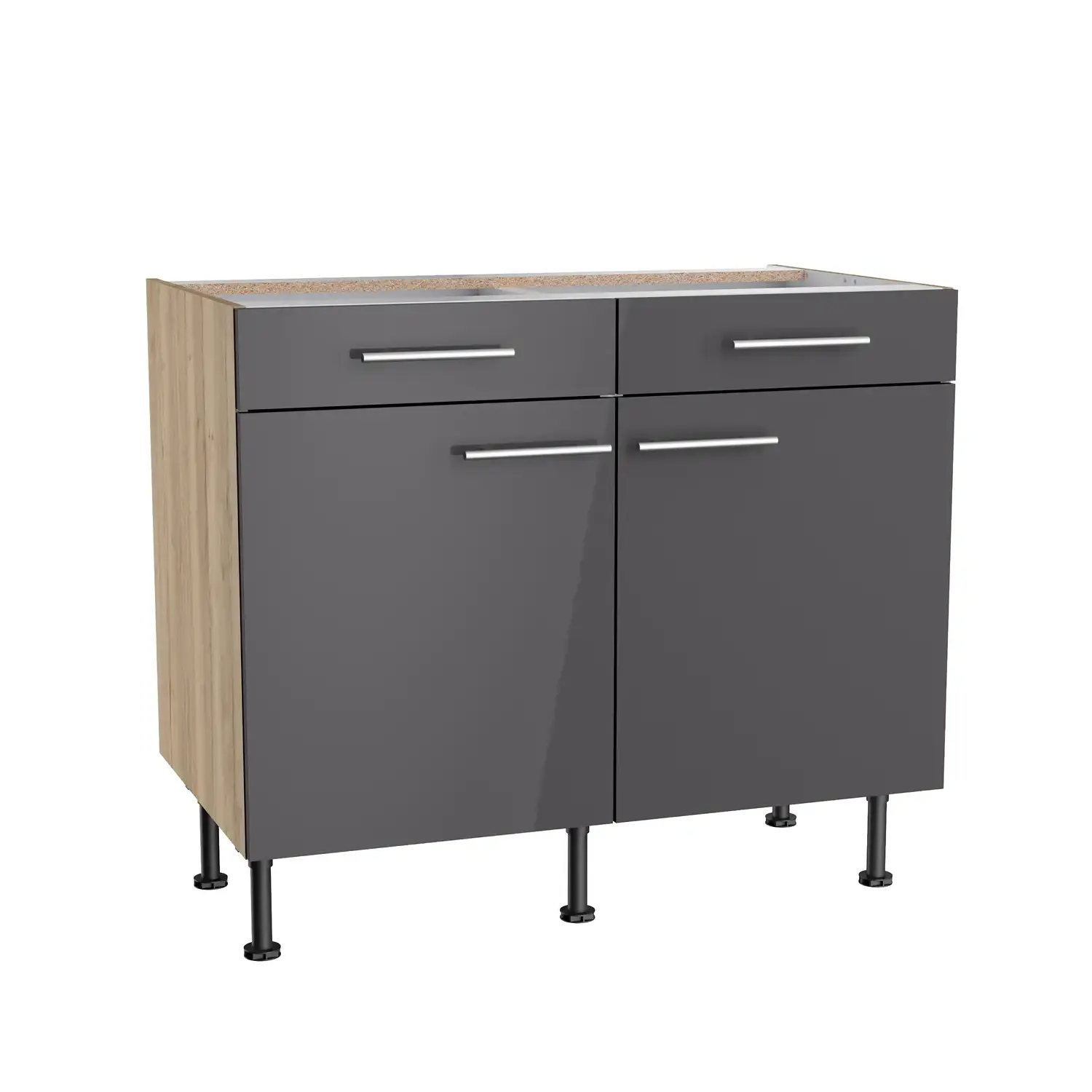 Unterschrank OPTIFIT Jonte 100 cm Anthrazit Glanz