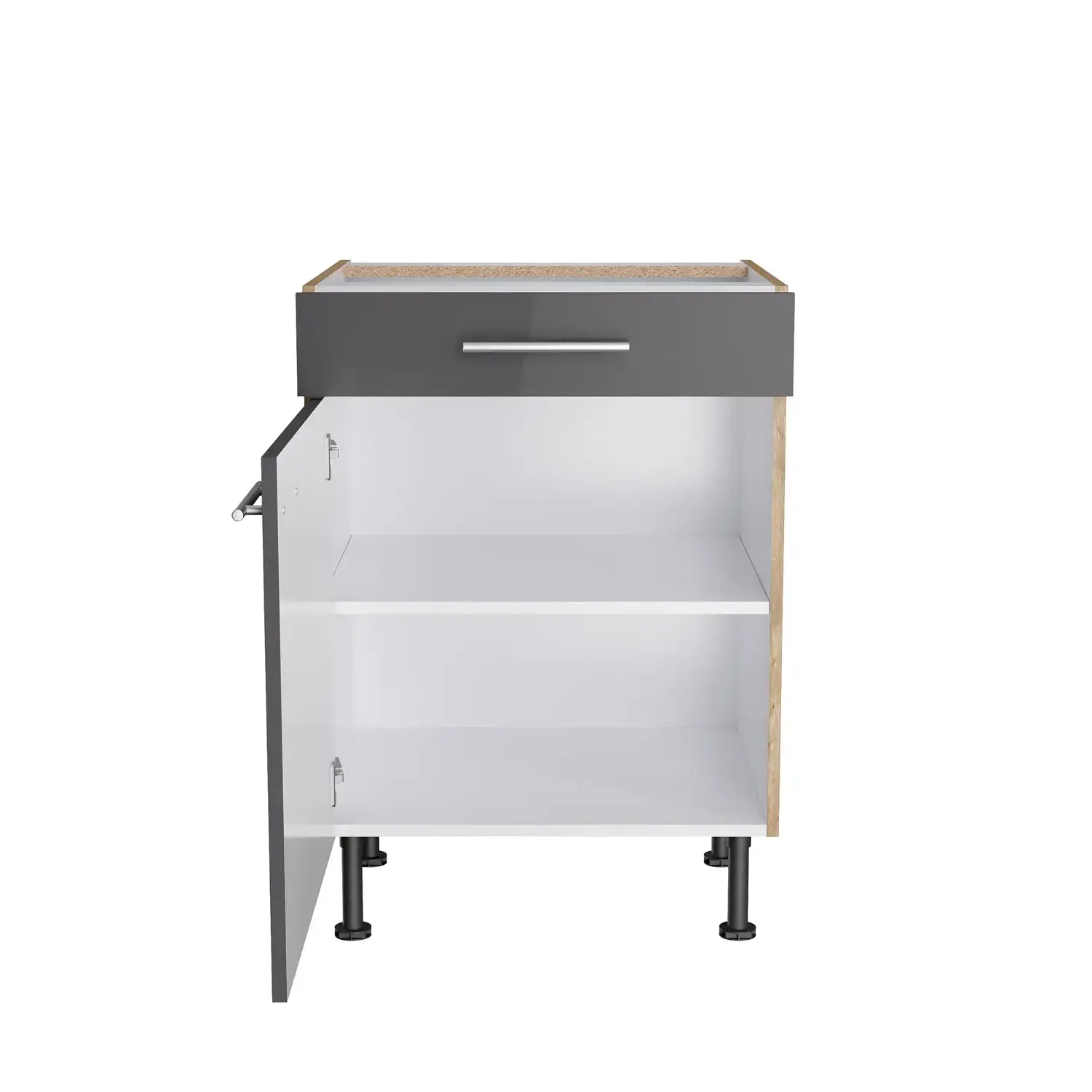 Unterschrank OPTIFIT Jonte 60 cm Anthrazit Glanz