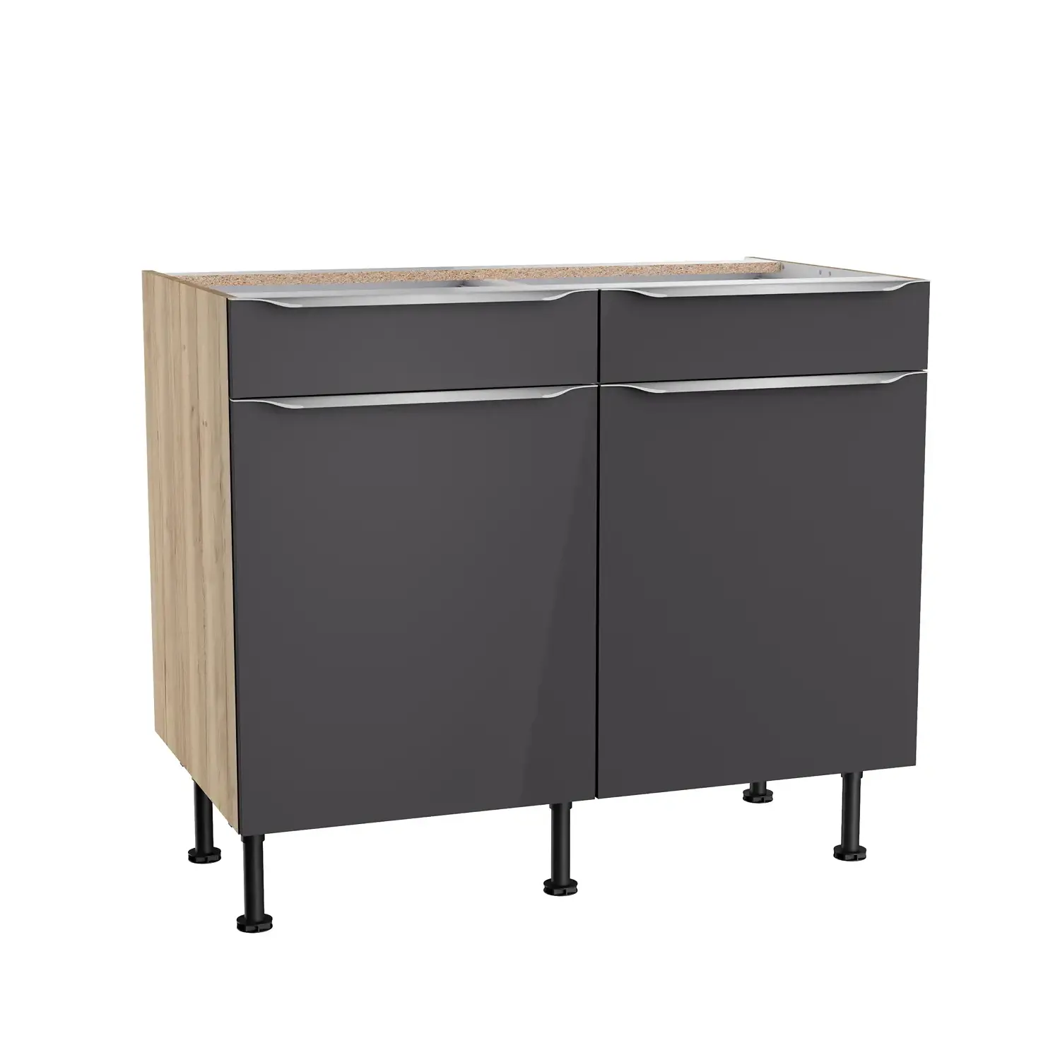 Unterschrank OPTIFIT Linus 100 cm Anthrazit Glanz