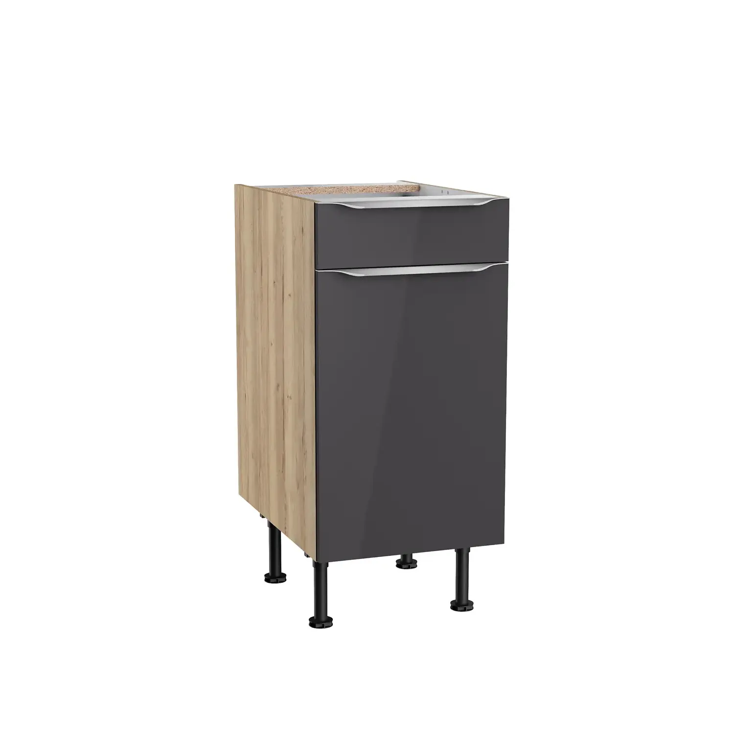 Unterschrank OPTIFIT Linus 40 cm Anthrazit Glanz