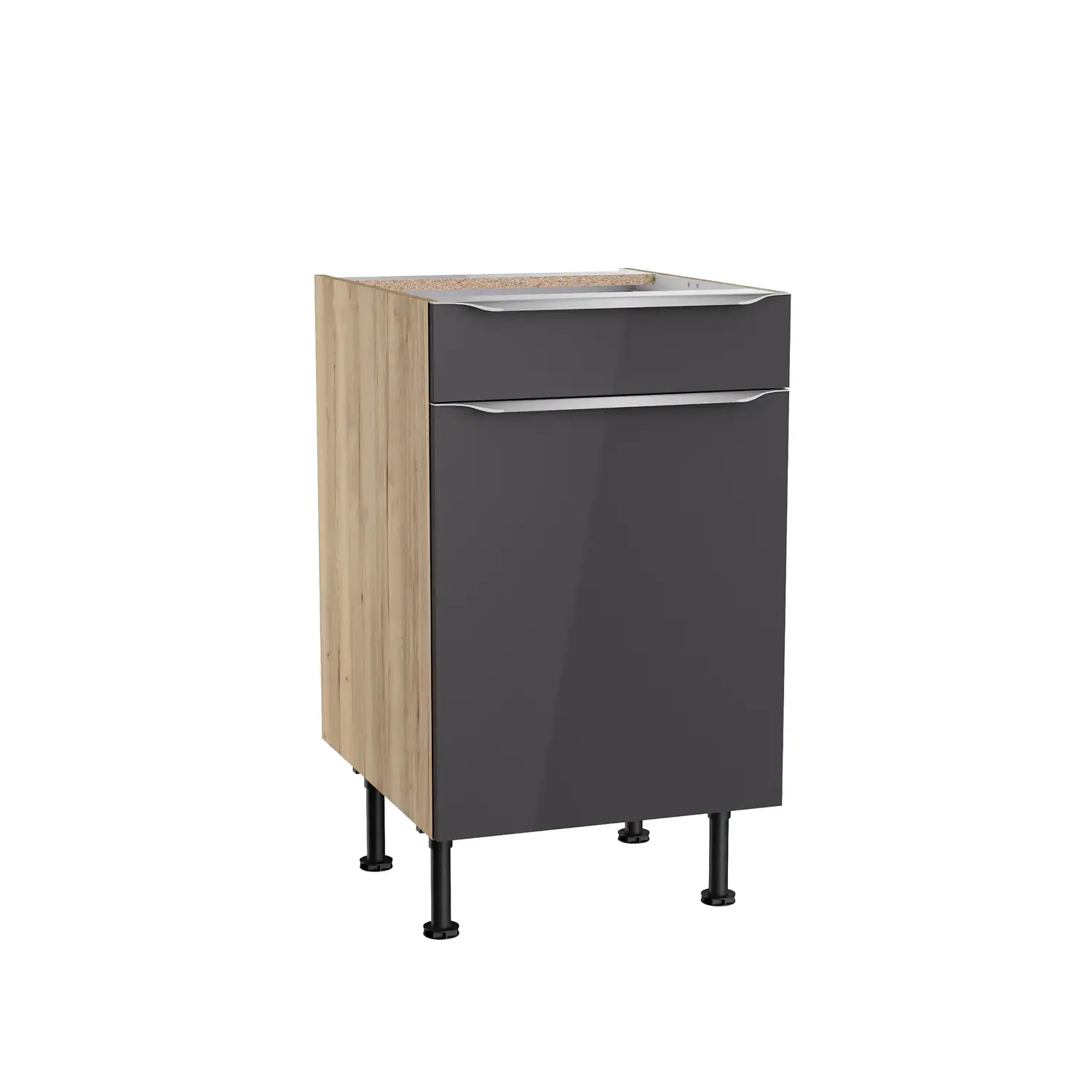 Unterschrank OPTIFIT Linus 50 cm Anthrazit Glanz