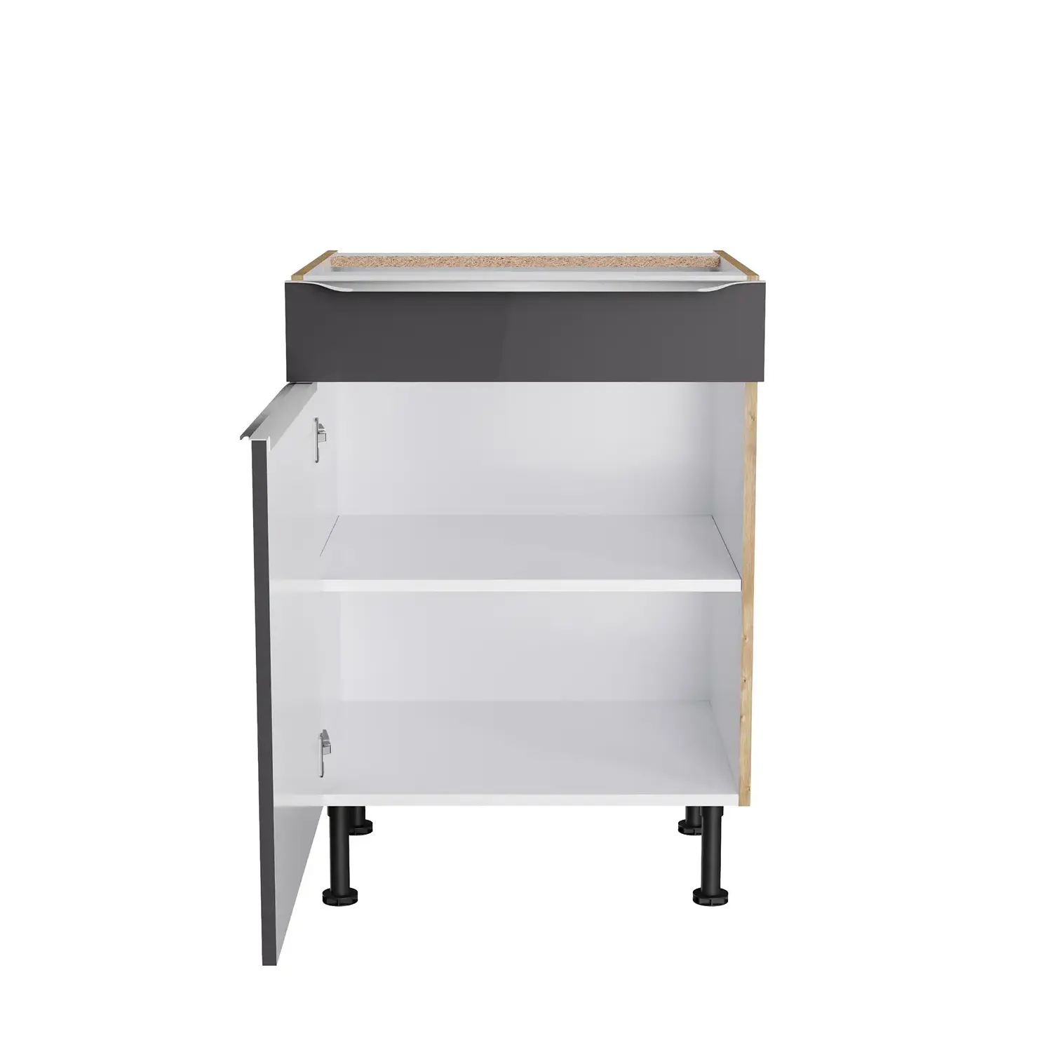 Unterschrank OPTIFIT Linus 60 cm Anthrazit Glanz