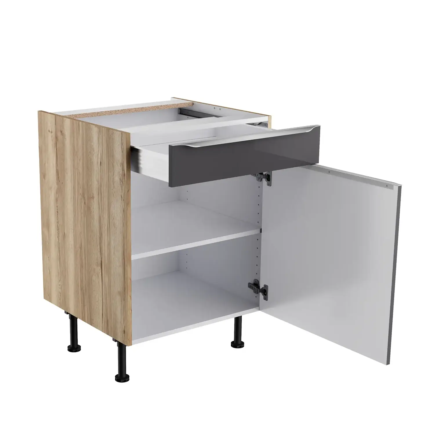 Unterschrank OPTIFIT Linus 60 cm Anthrazit Glanz