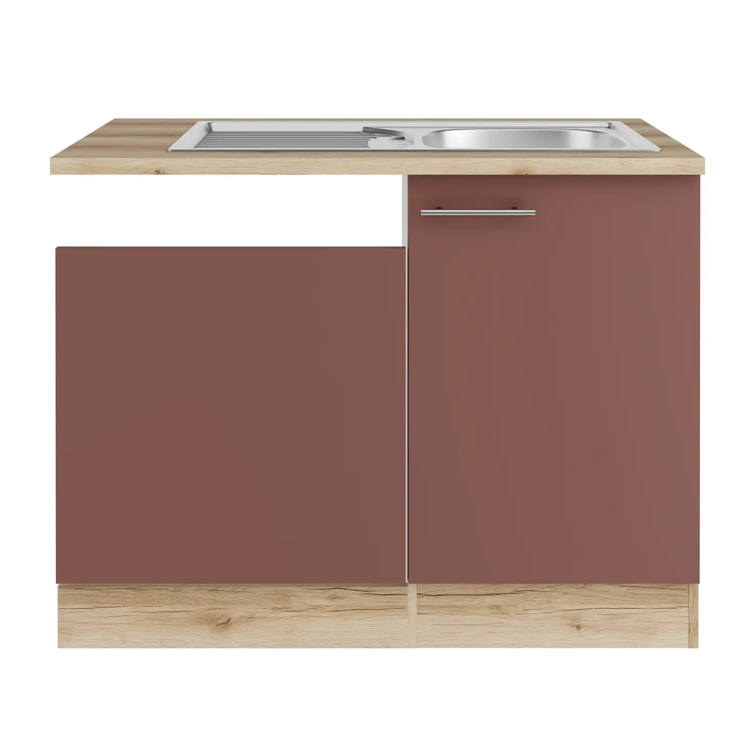 Spülenschrank für Geschirrspüler OPTIFIT Bari 110 cm Rostrot