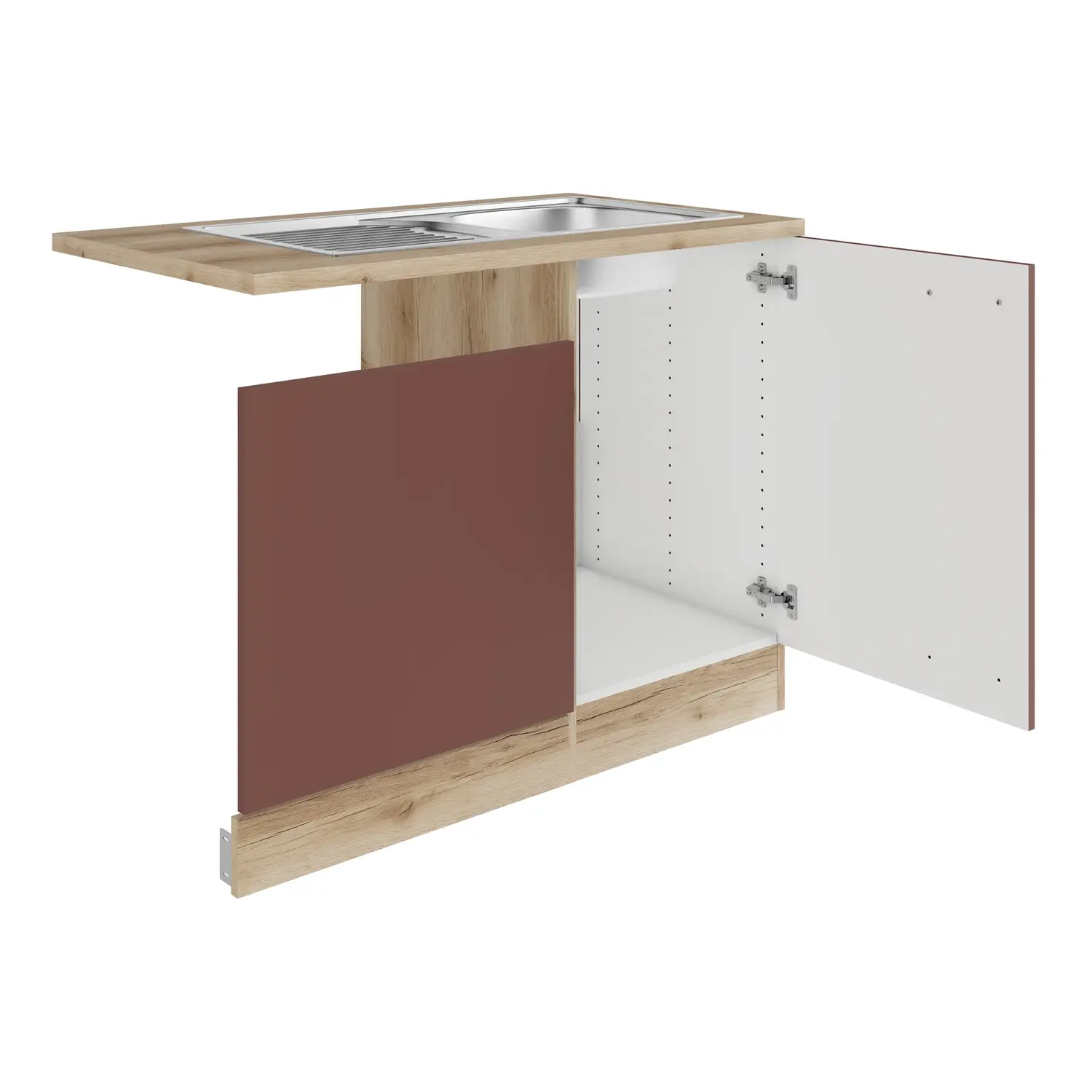 Spülenschrank für Geschirrspüler OPTIFIT Bari 110 cm Rostrot