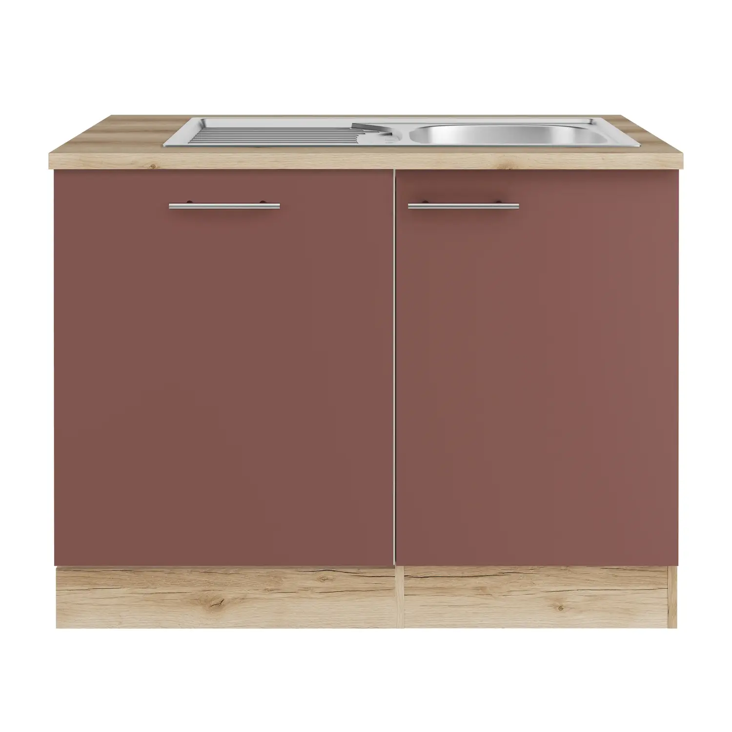 Spülenschrank für Geschirrspüler OPTIFIT Bari 110 cm Rostrot