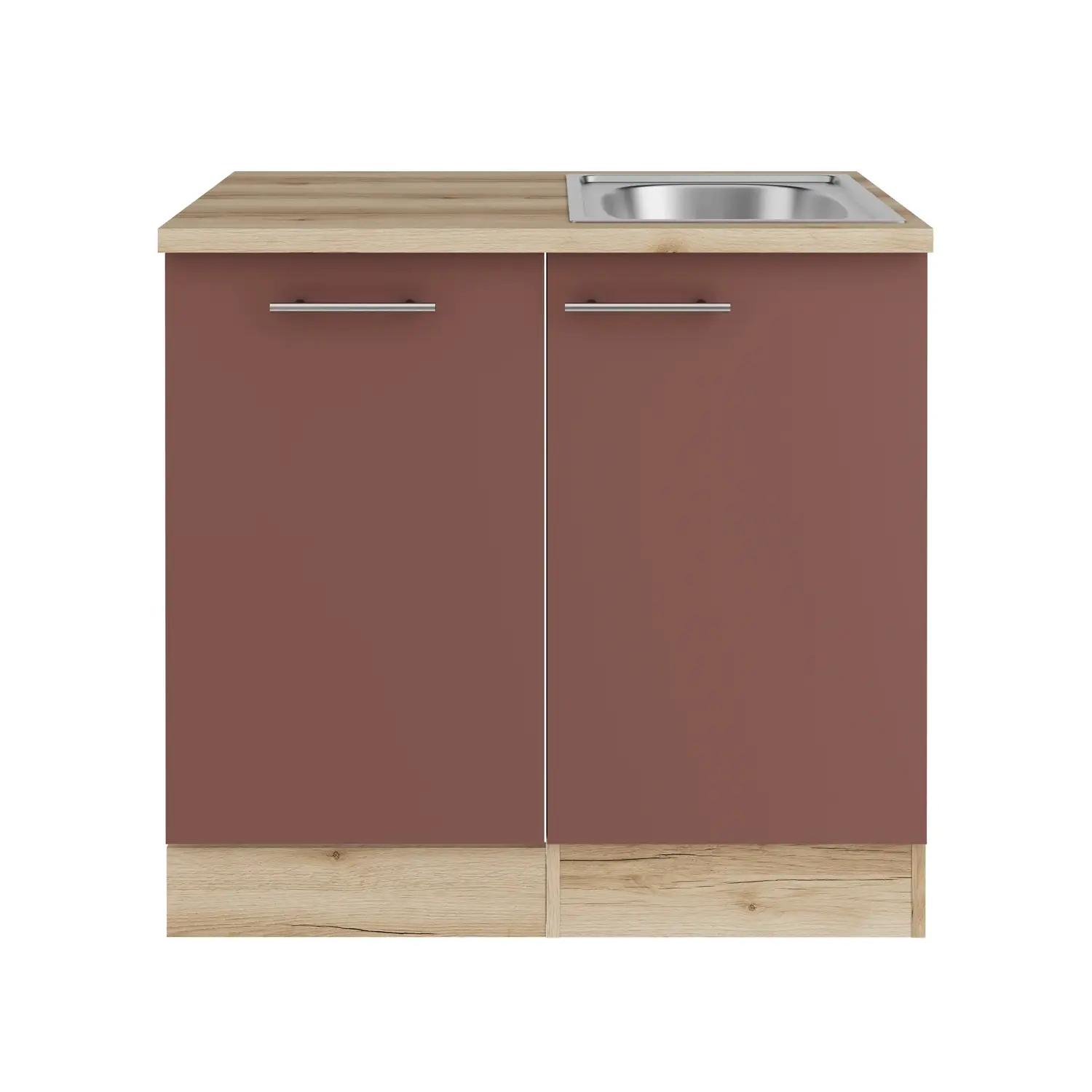 Spülenschrank für Geschirrspüler OPTIFIT Bari 90 cm Rostrot