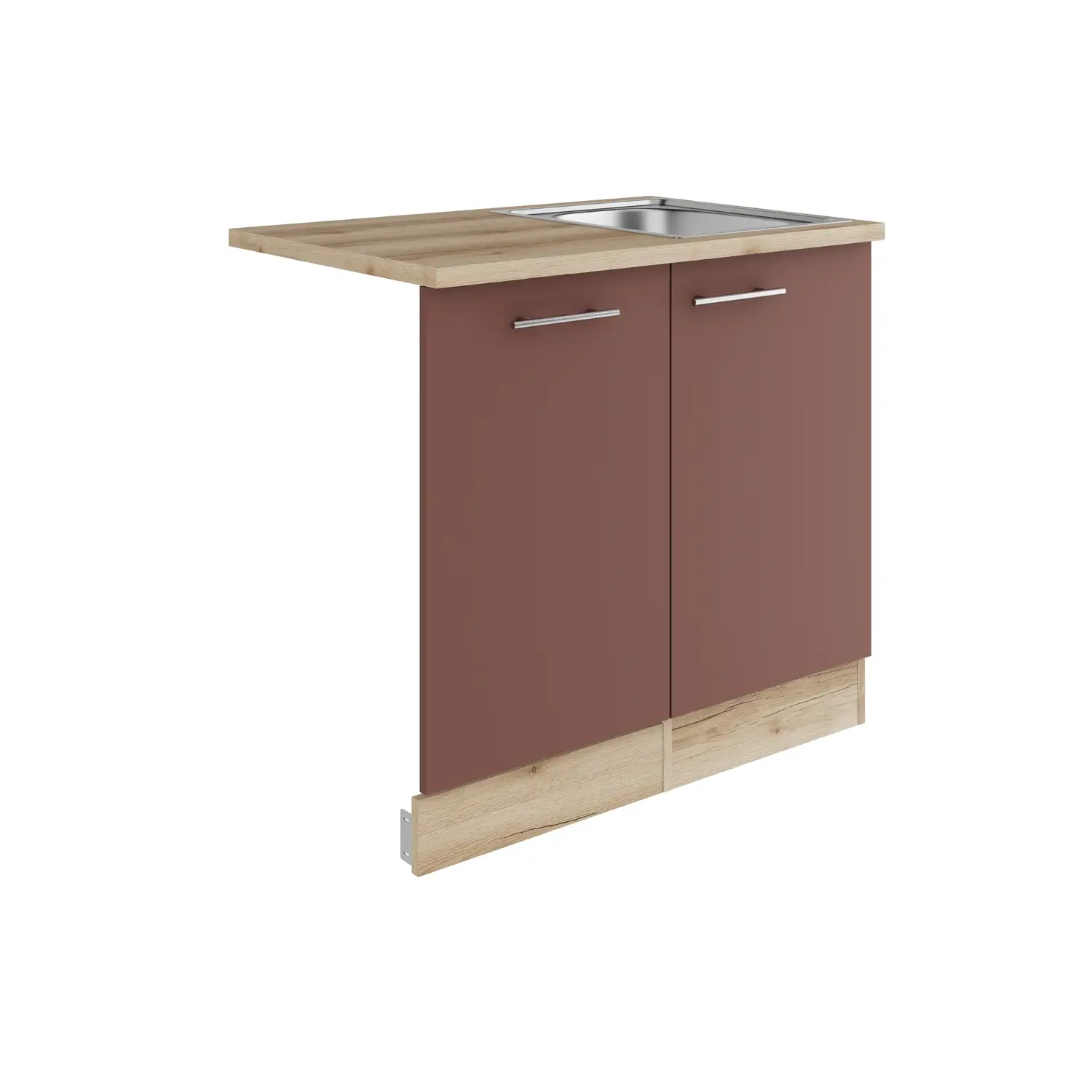 Spülenschrank für Geschirrspüler OPTIFIT Bari 90 cm Rostrot