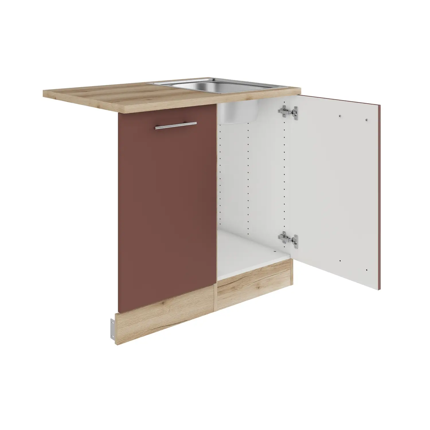 Spülenschrank für Geschirrspüler OPTIFIT Bari 90 cm Rostrot