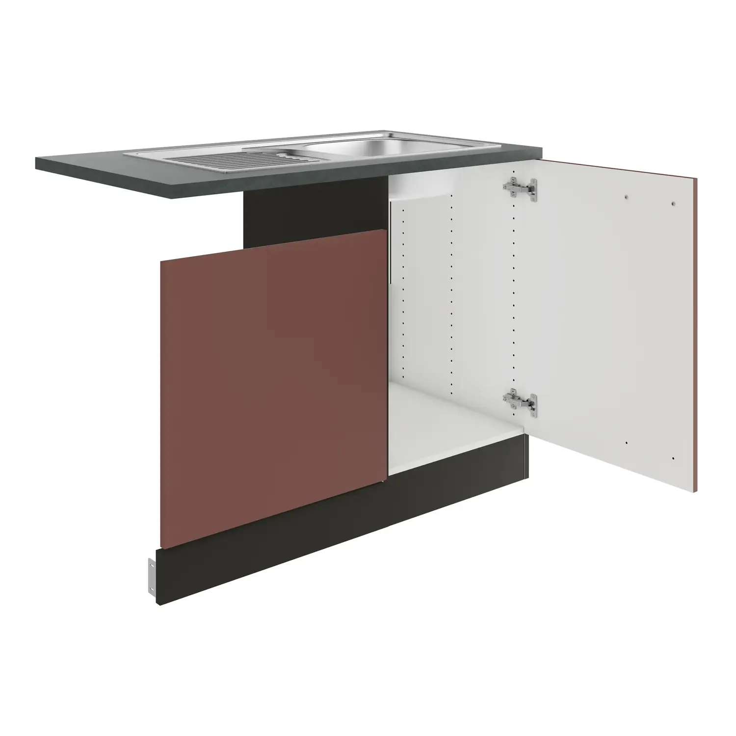 Spülenschrank für Geschirrspüler OPTIFIT Nizza 110 cm Rostrot